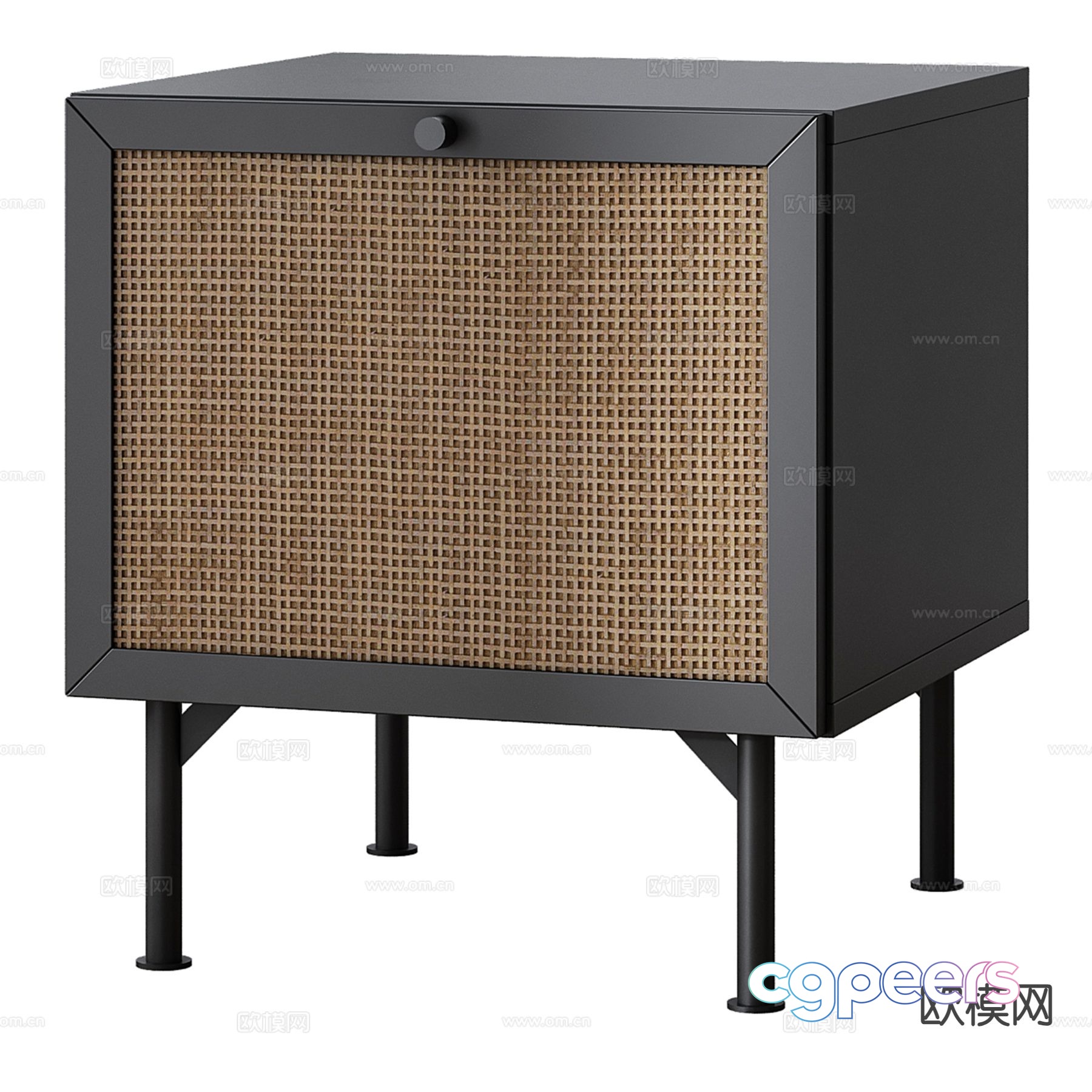Rattan bedside table 3d model Rattan bedside table 3d model