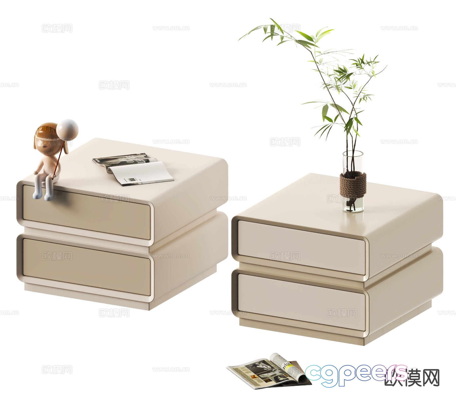 Modern bedside table 3d model Modern bedside table 3d model