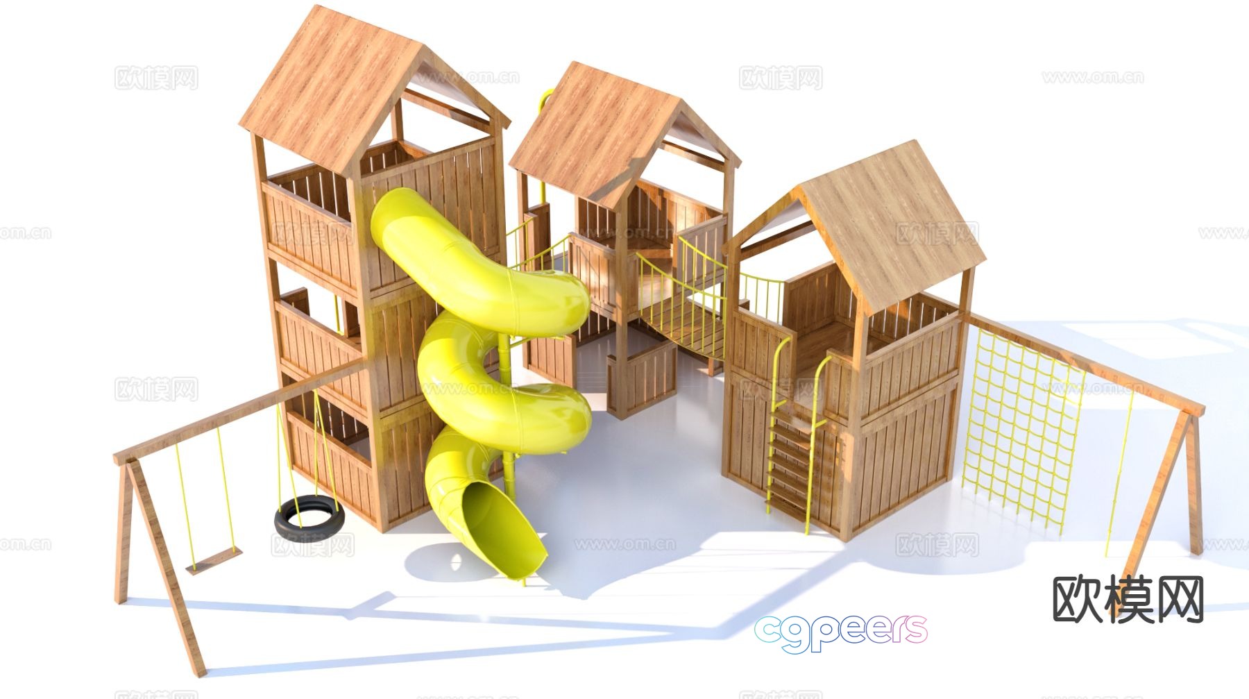 Children's equipment, climbing net, climbing ladder, rocking horse, amusement equipment 3D model Children's equipment, climbing net, climbing ladder, rocking horse, amusement equipment 3D model