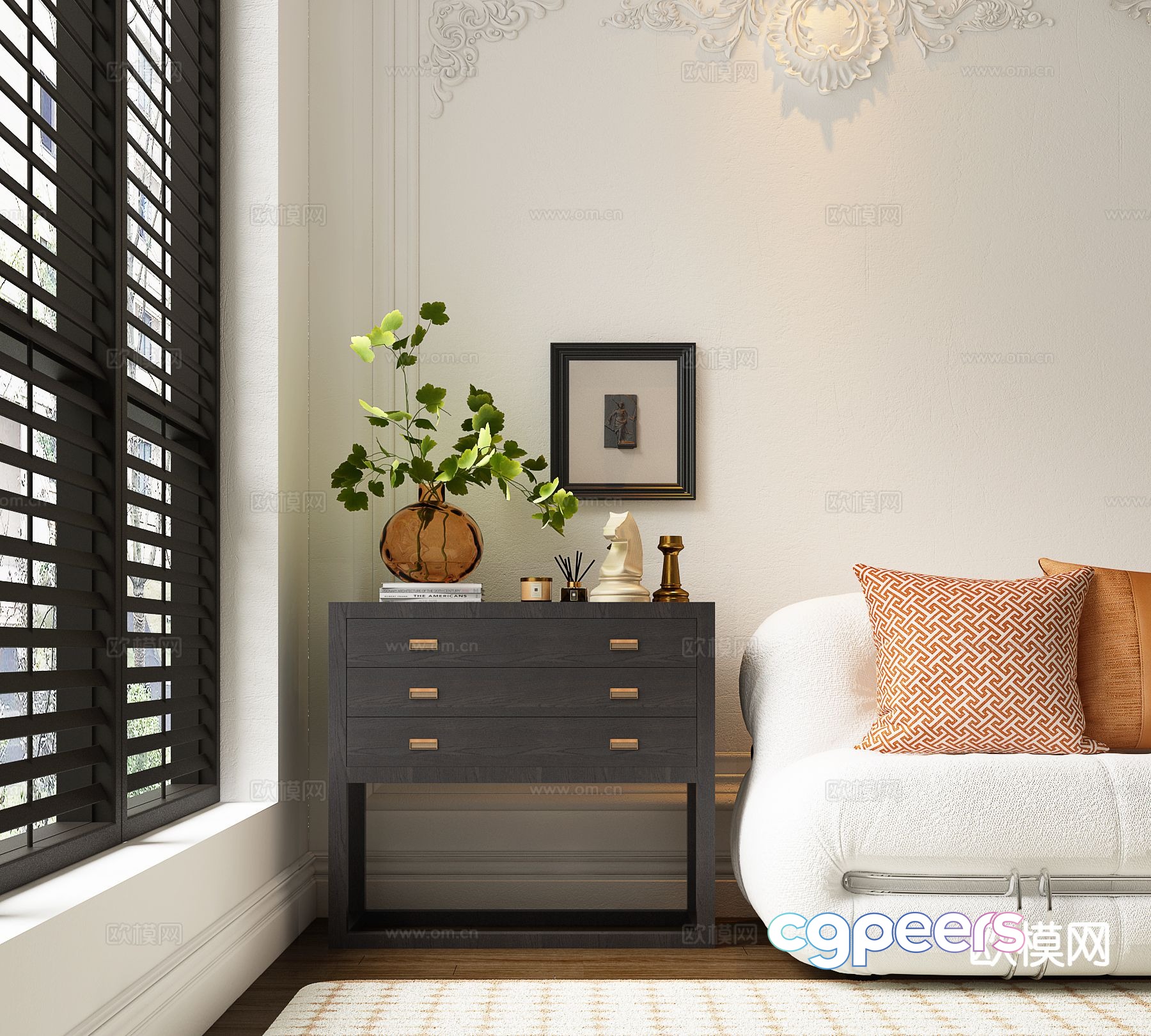 Modern bedside table 3d model Modern bedside table 3d model