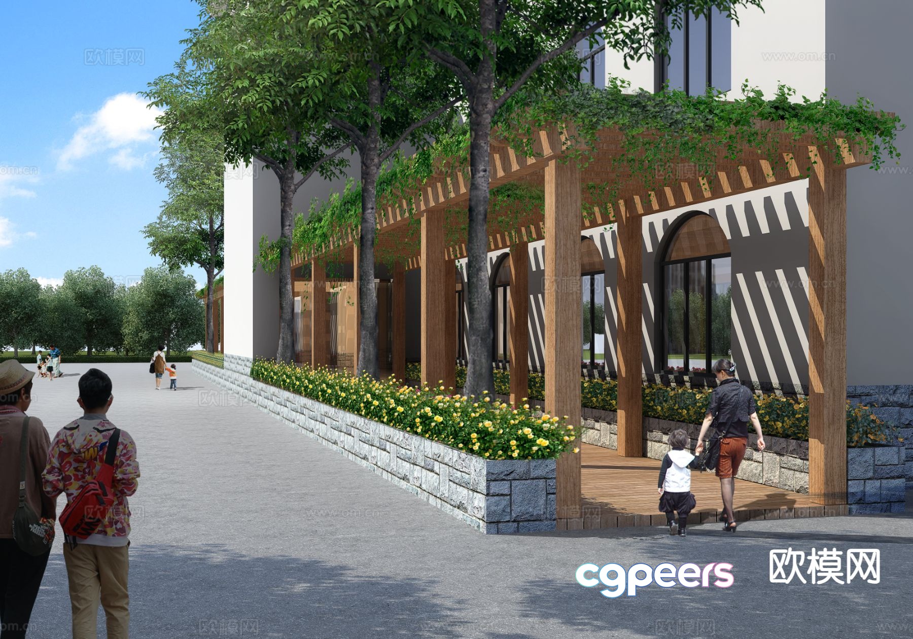 New Chinese style corridor corridor 3D model New Chinese style corridor corridor 3D model