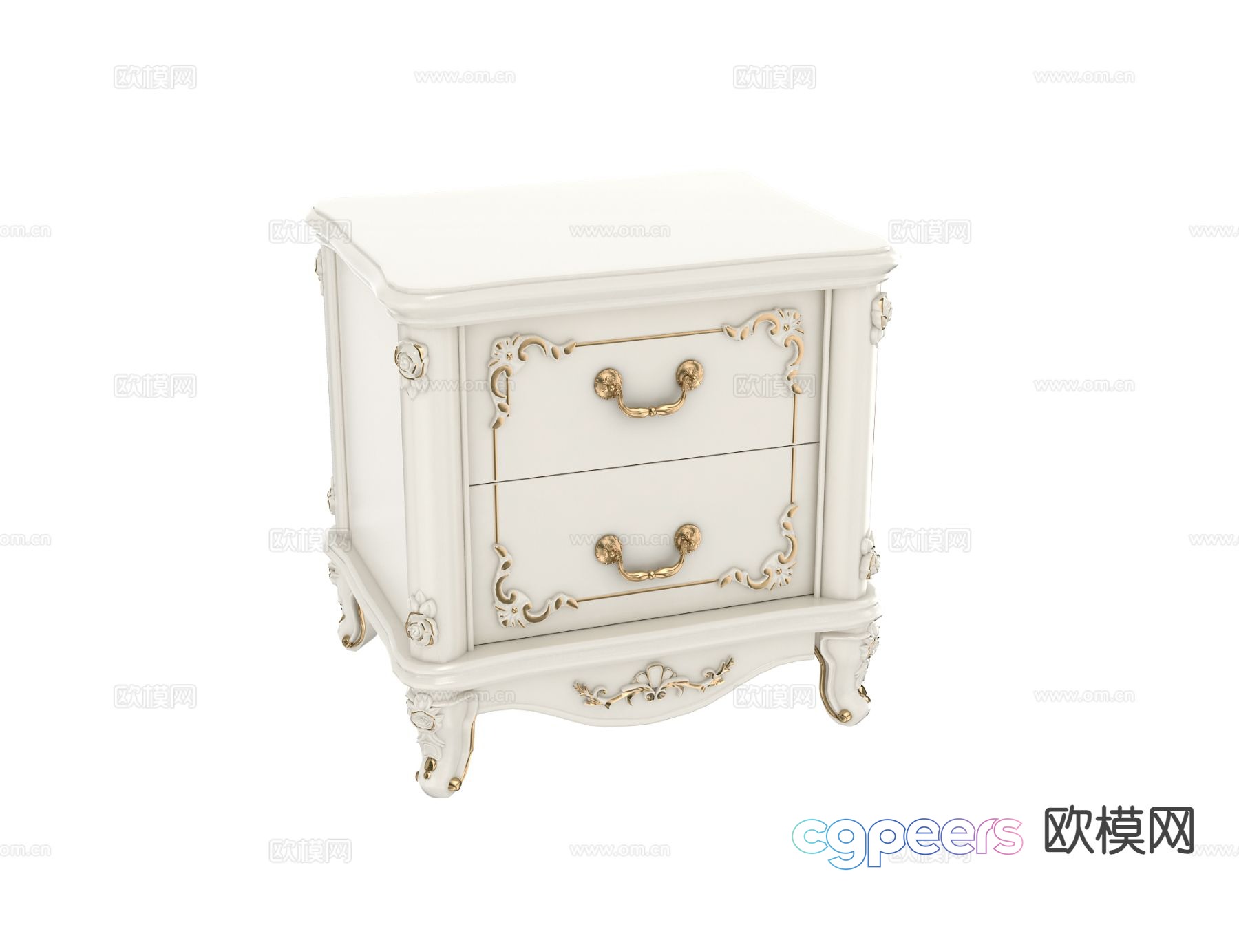 European style bedside table 3d model European style bedside table 3d model