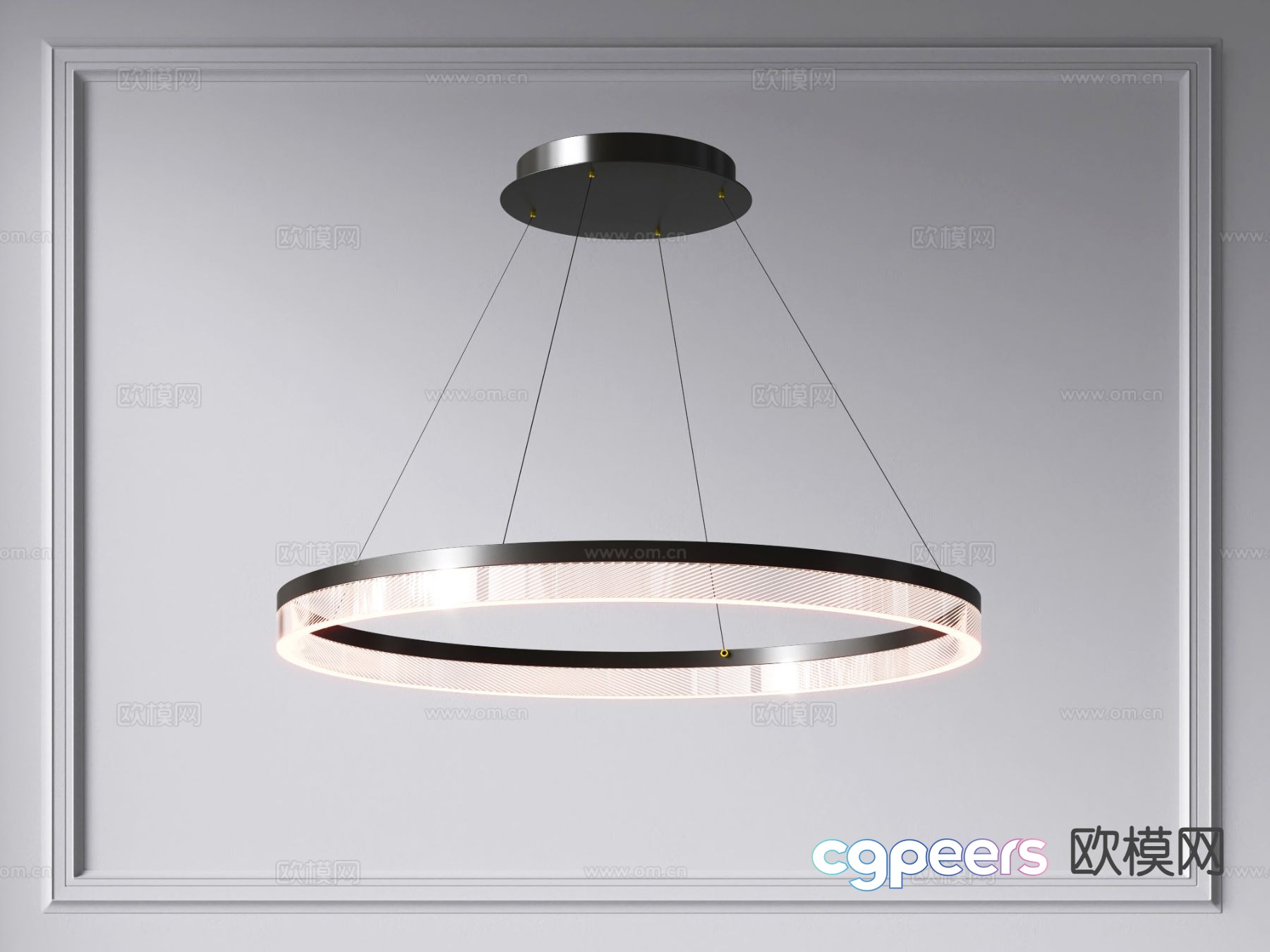 Modern ring chandelier 3d model Modern ring chandelier 3d model