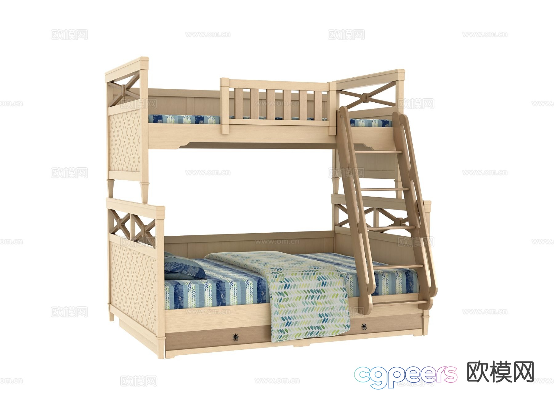 Modern bunk bed 3d model Modern bunk bed 3d model