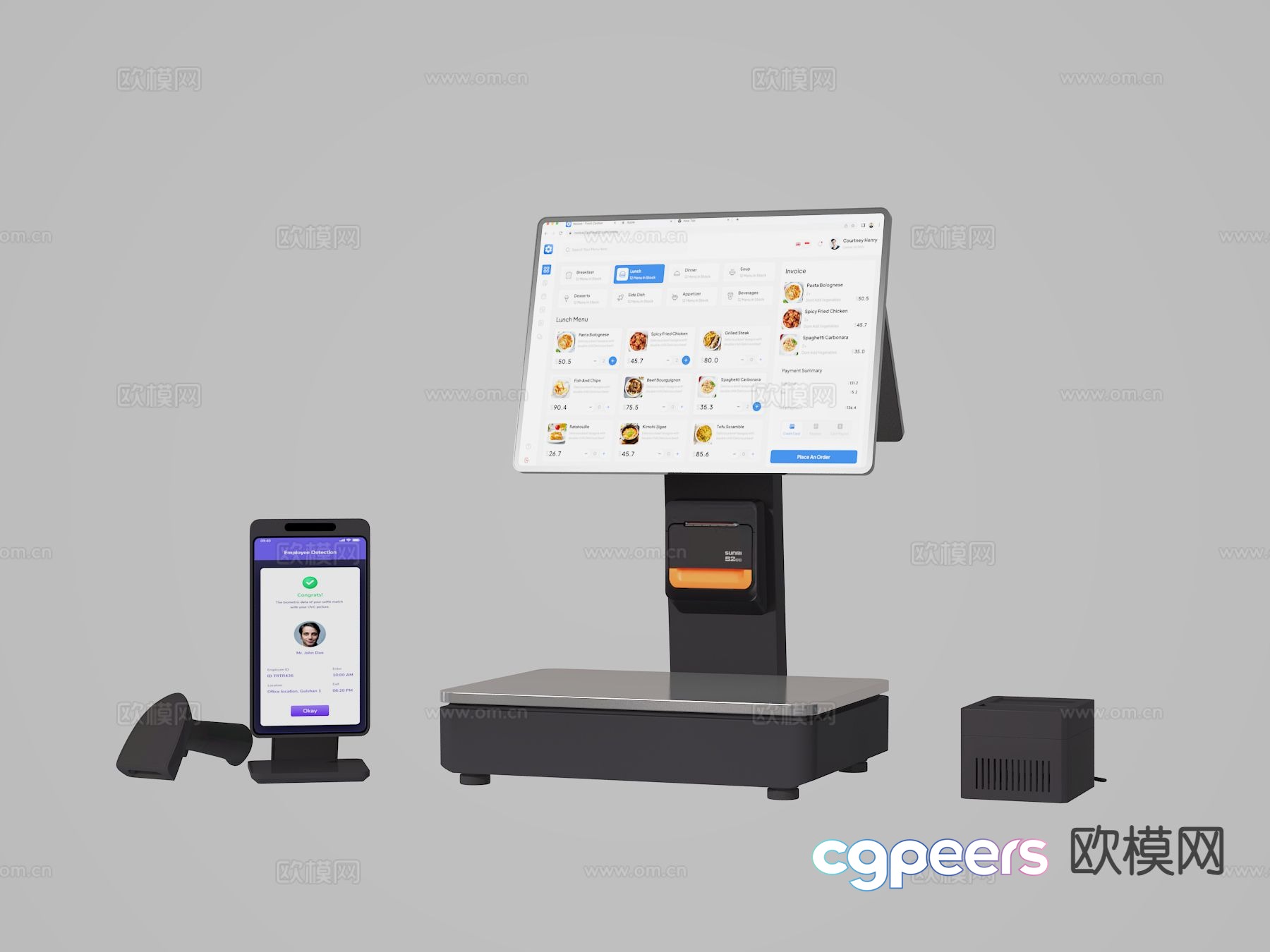 Modern cash register weighing machine 3d model Modern cash register weighing machine 3d model