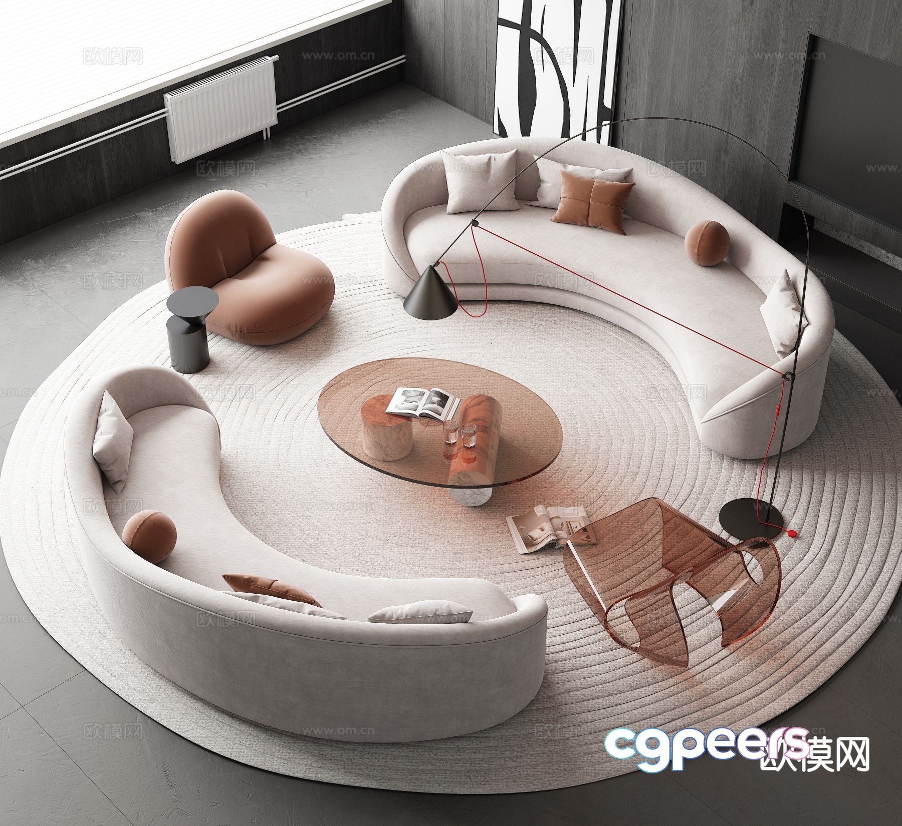 Modern sectional sofa 3d model Modern sectional sofa 3d model