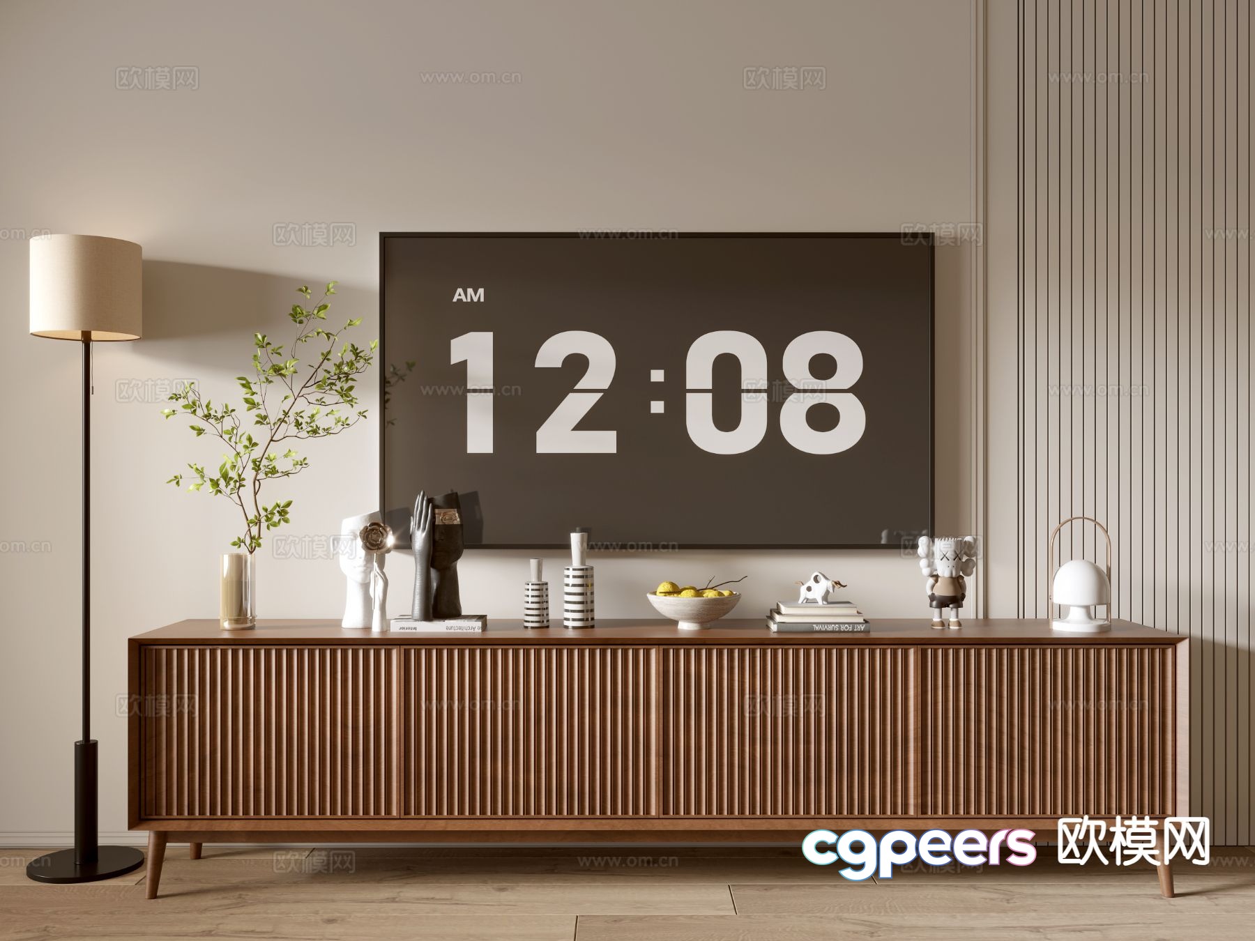 Middle-aged TV cabinet 3D model Middle-aged TV cabinet 3D model