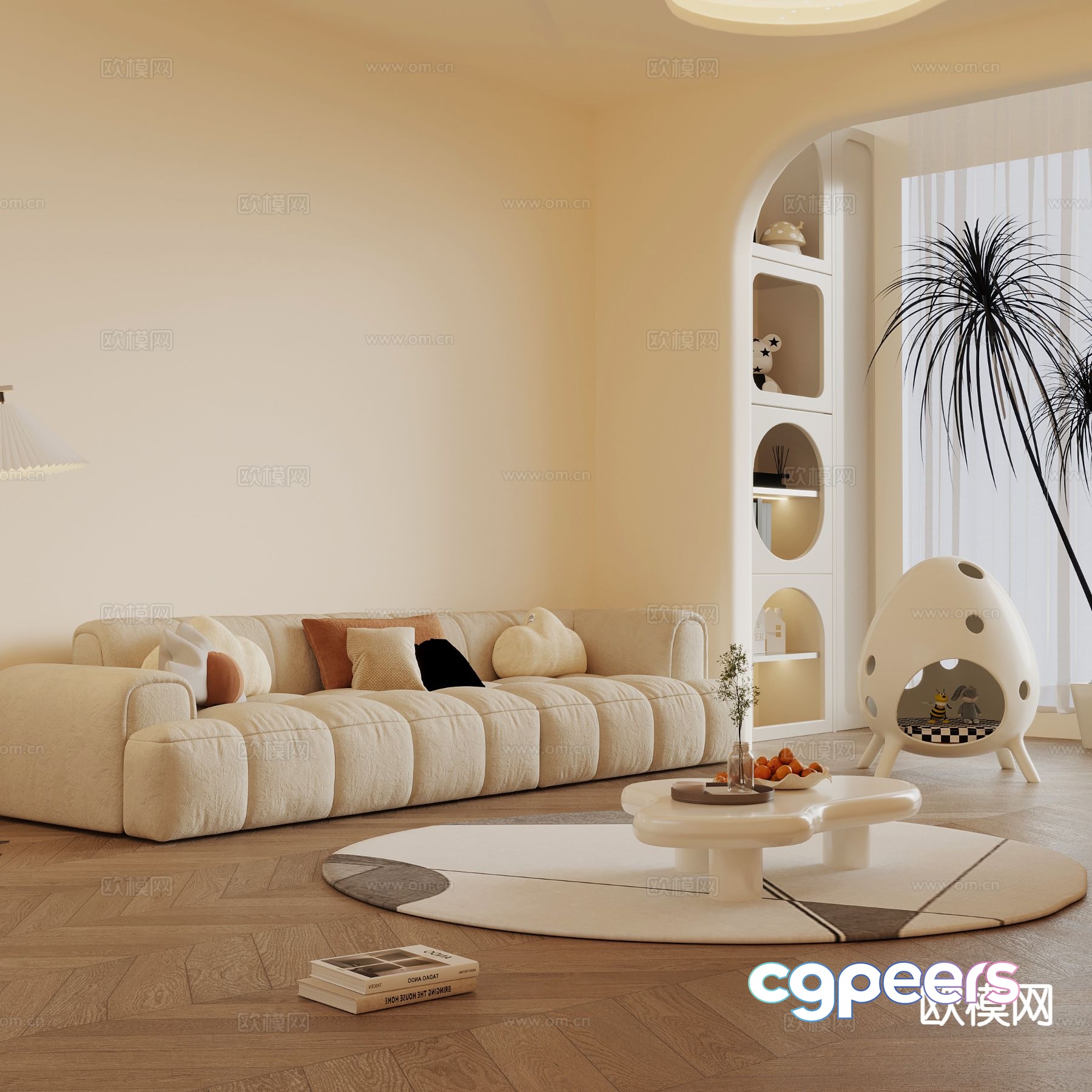 Cream style sofa modular sofa 3d model Cream style sofa modular sofa 3d model