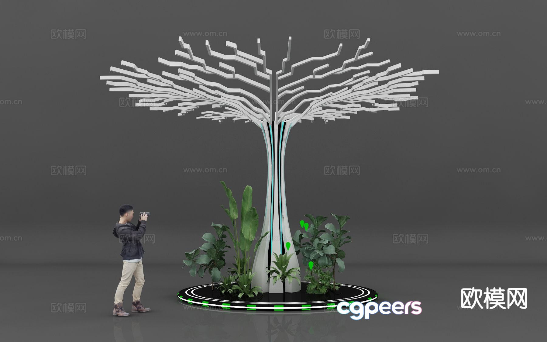 Modern technology modeling tree landscape sketch 3D model Modern technology modeling tree landscape sketch 3D model