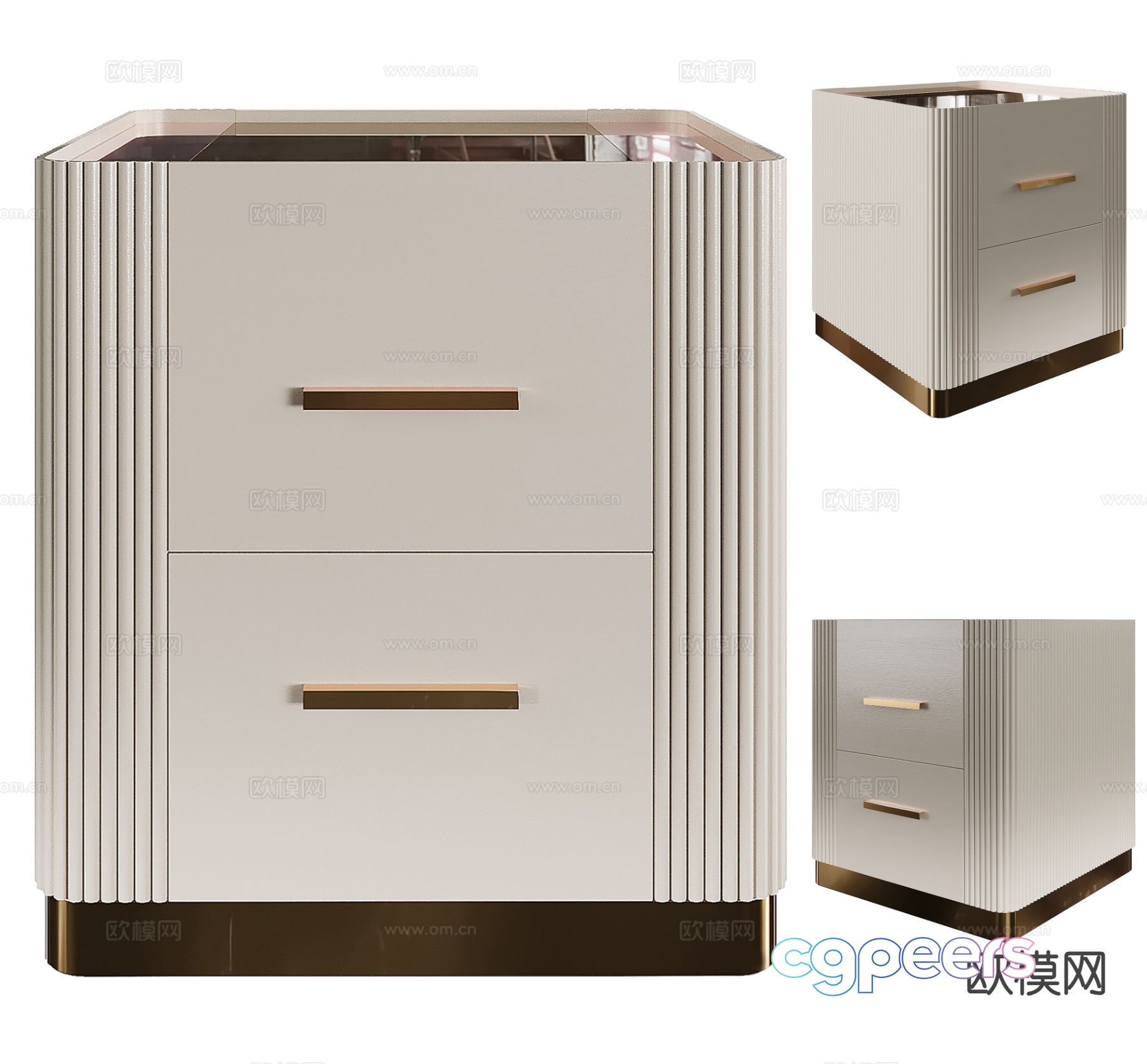Light luxury bedside table 3D model Light luxury bedside table 3D model