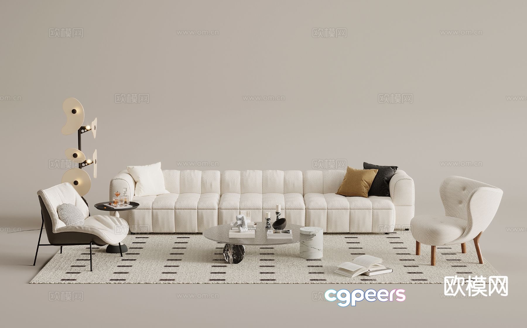 French sofa set 3d model French sofa set 3d model
