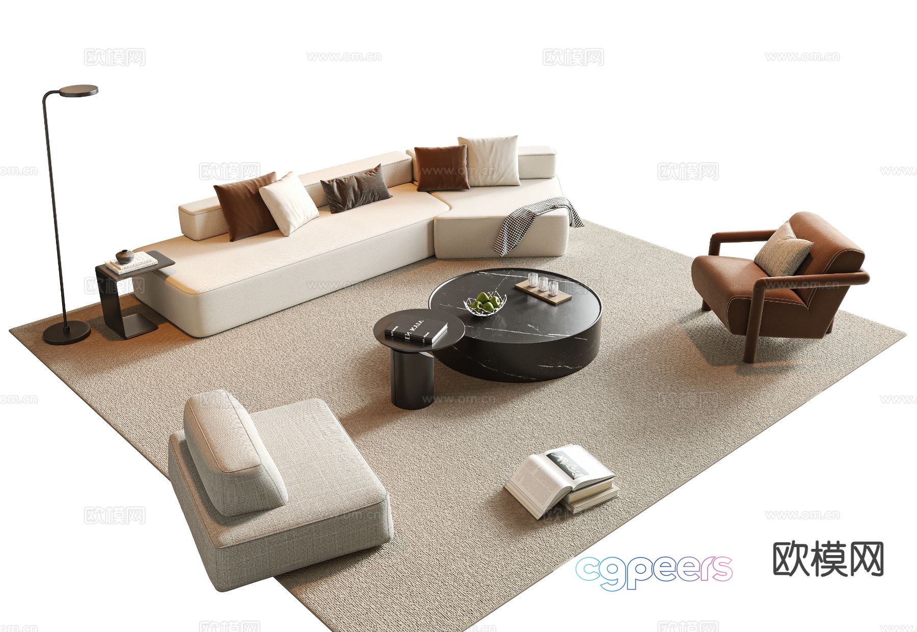 Modern sofa set 3d model Modern sofa set 3d model