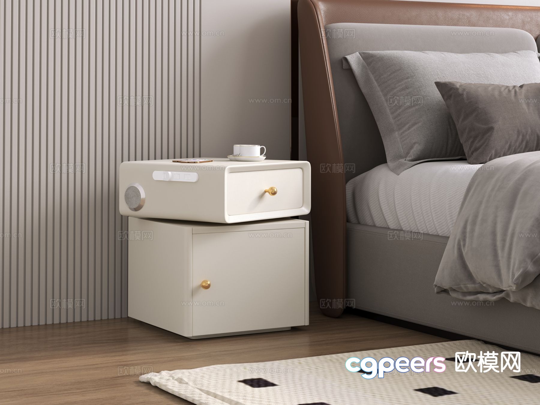 Modern bedside table 3d model Modern bedside table 3d model