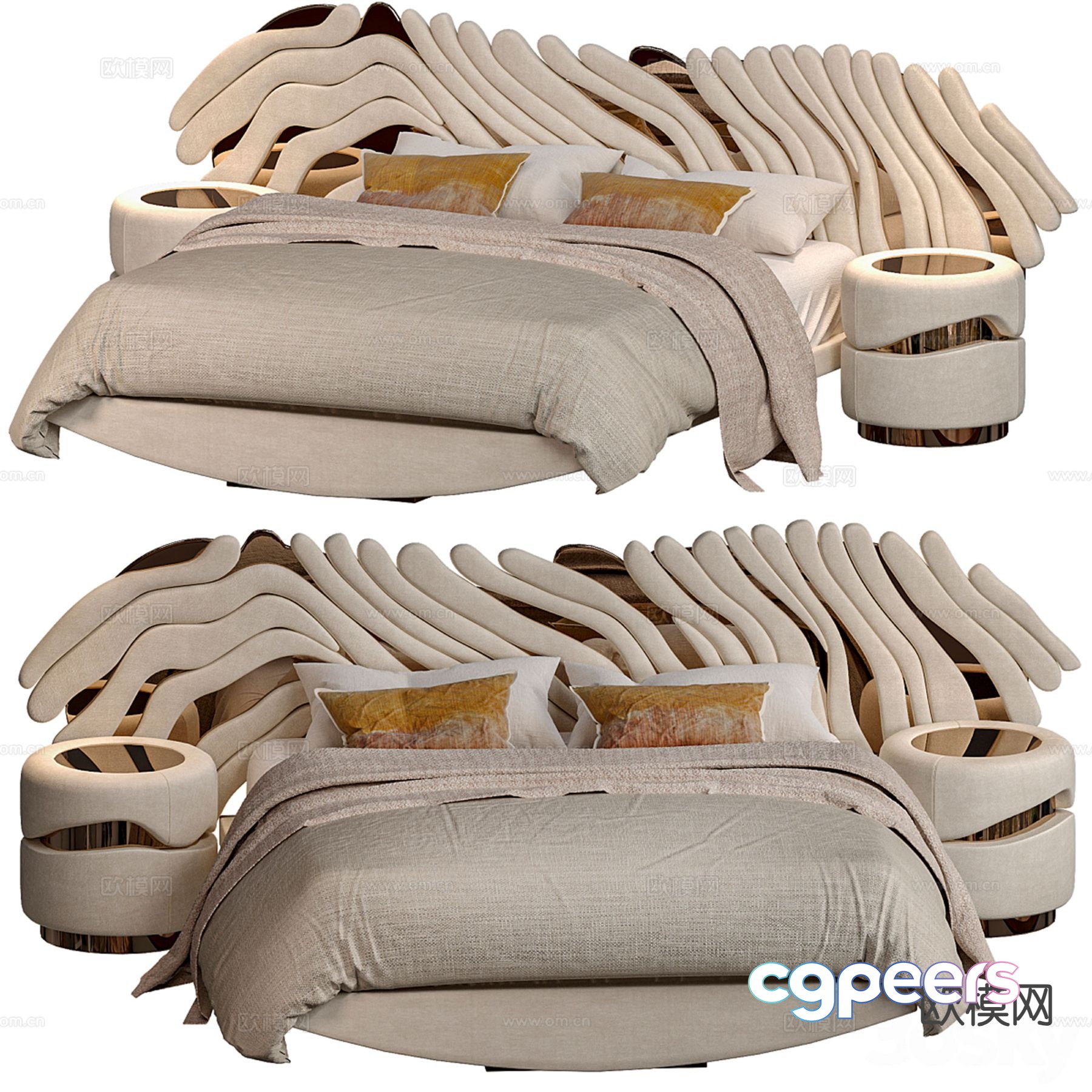 Douro modern double bed 3d model Douro modern double bed 3d model