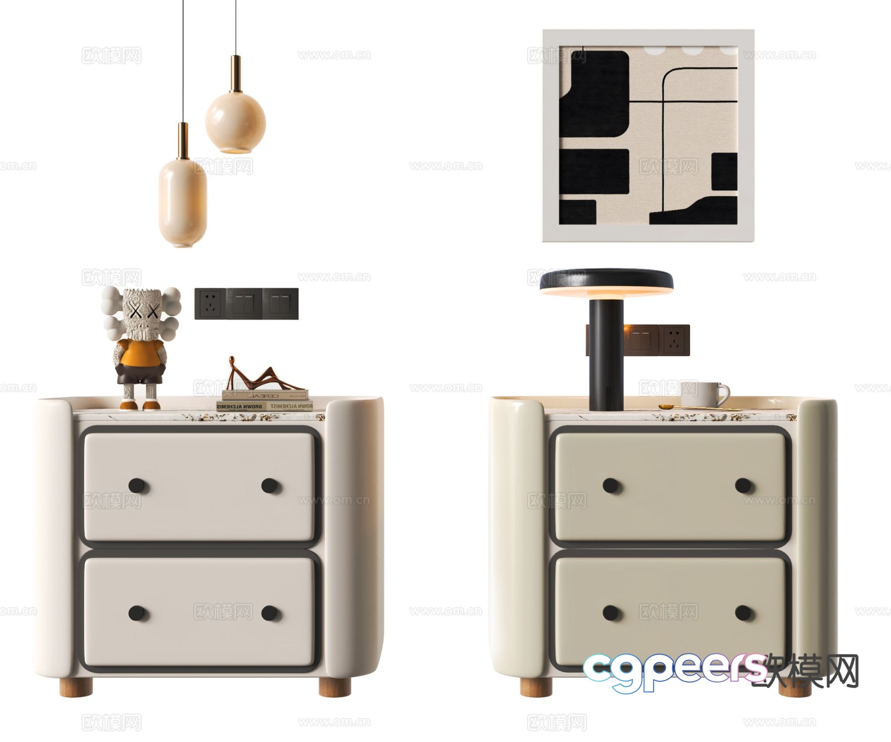 Modern bedside table 3d model Modern bedside table 3d model
