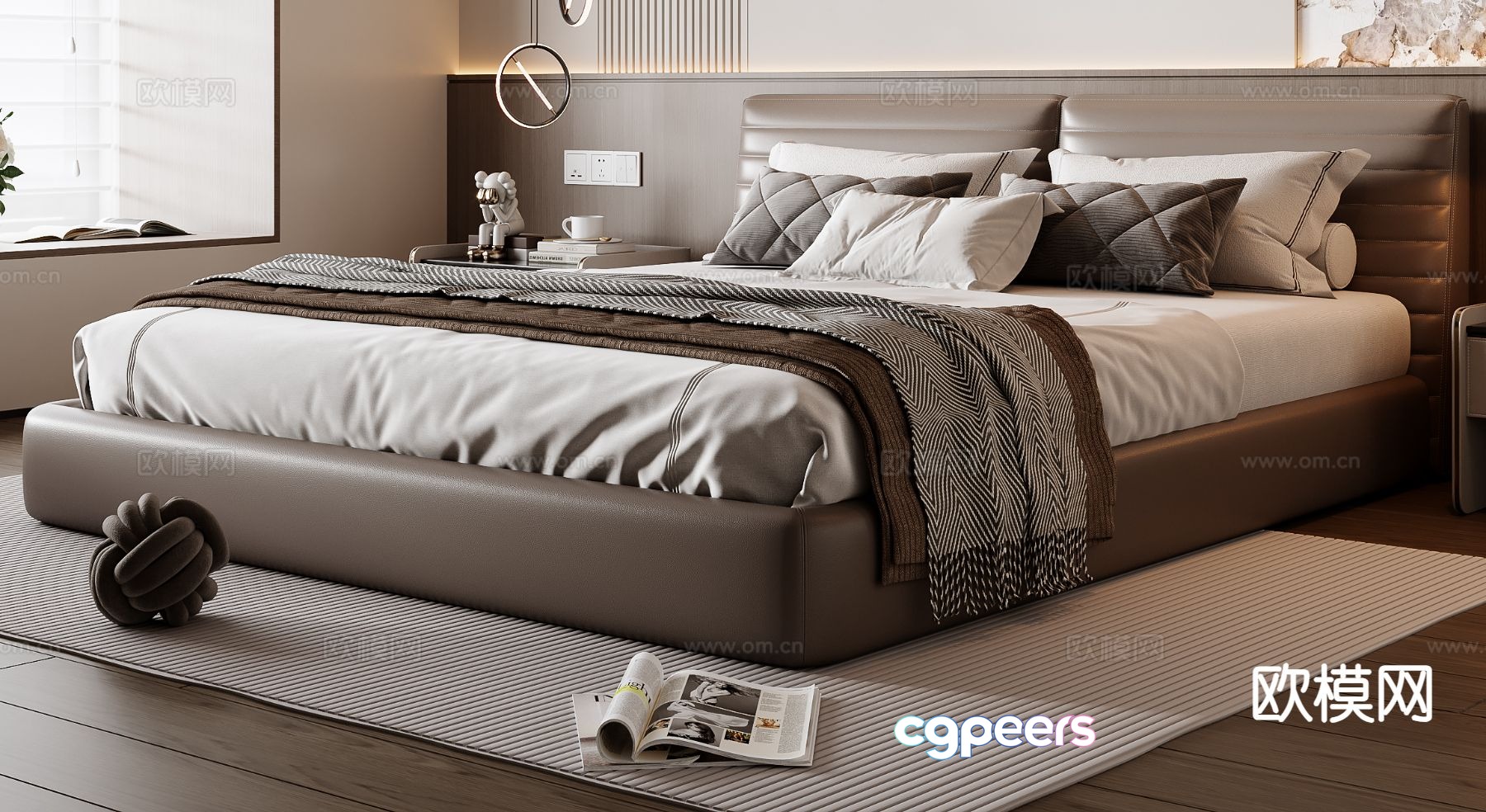 Italian double bed 3d model Italian double bed 3d model