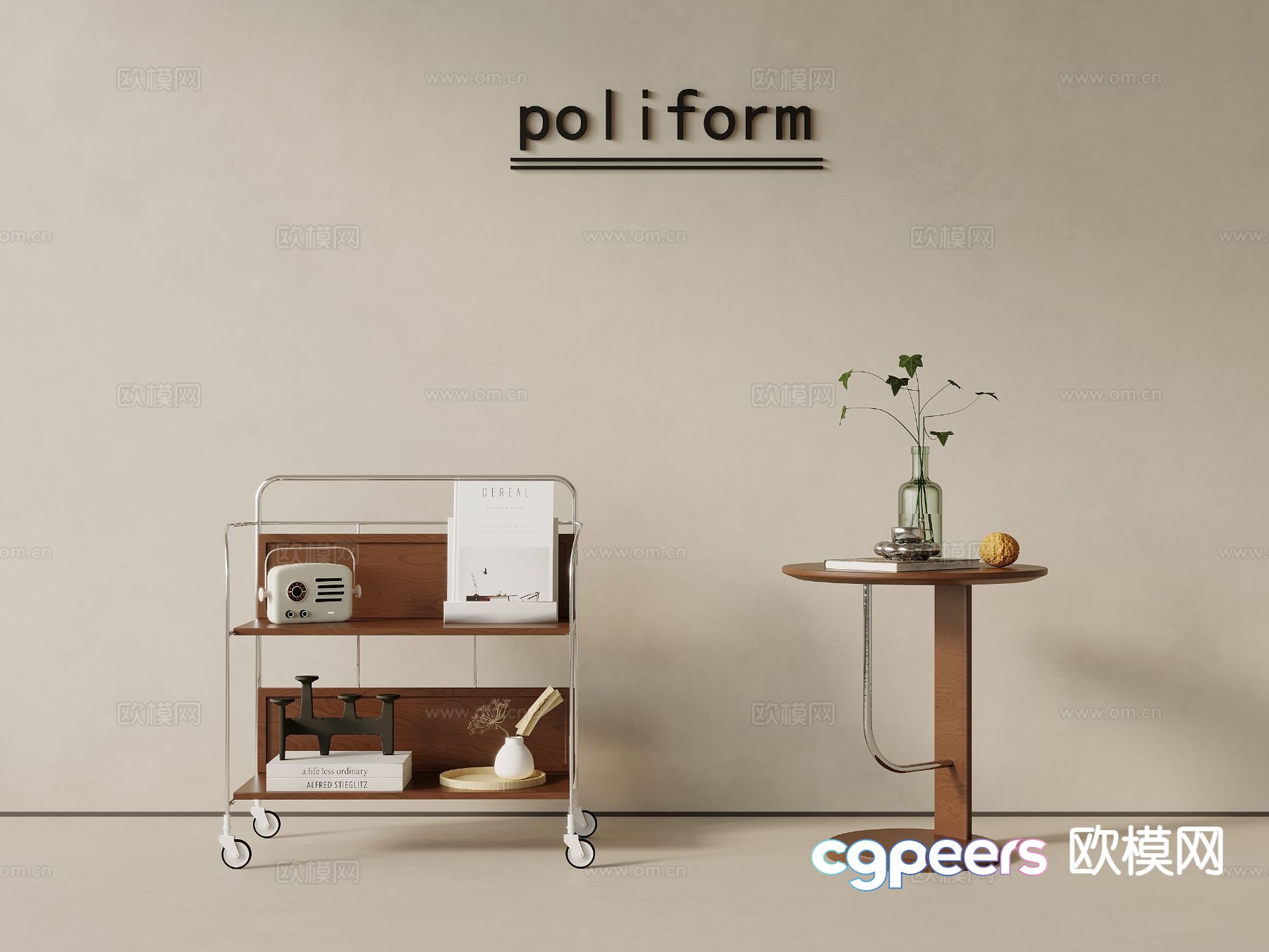 Medieval style side table and corner table 3D model Medieval style side table and corner table 3D model