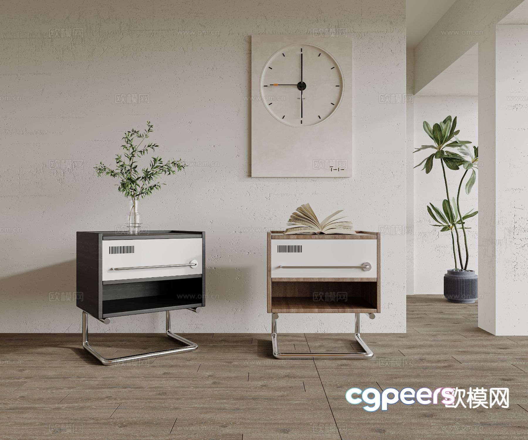 Modern bedside table 3d model Modern bedside table 3d model