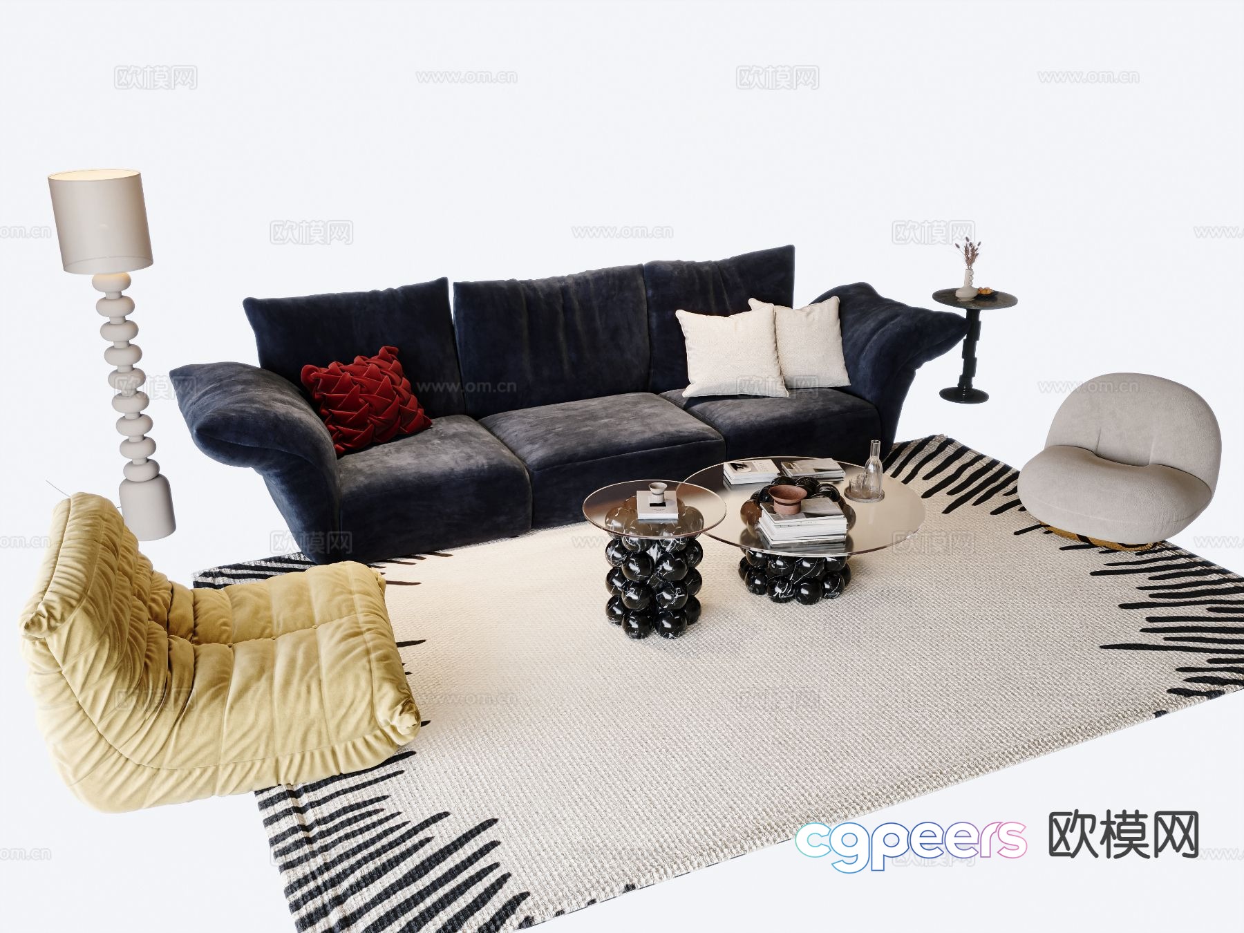 French sofa modular sofa 3d model French sofa modular sofa 3d model