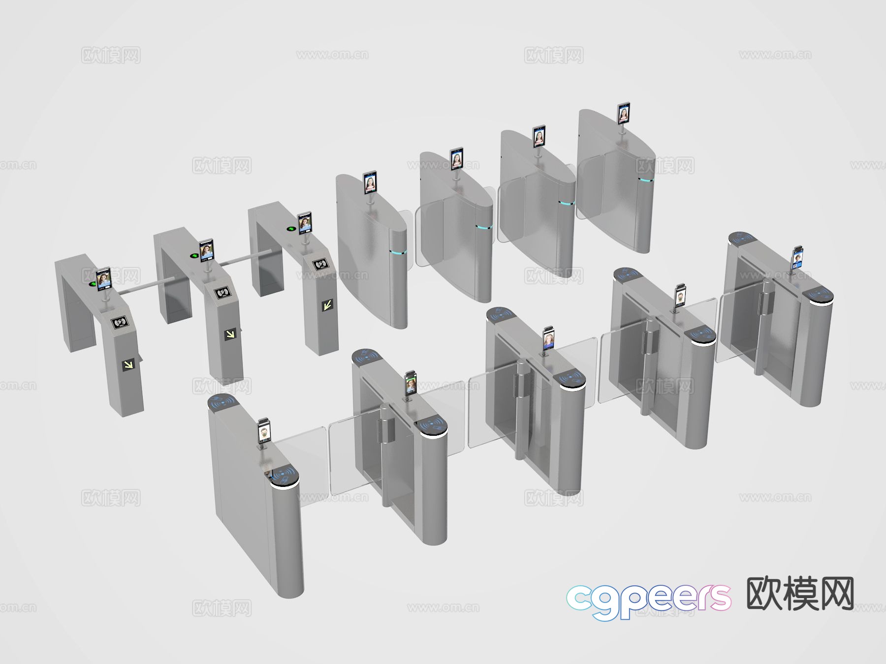 Gate gate access control machine automatic door sensor door 3d model