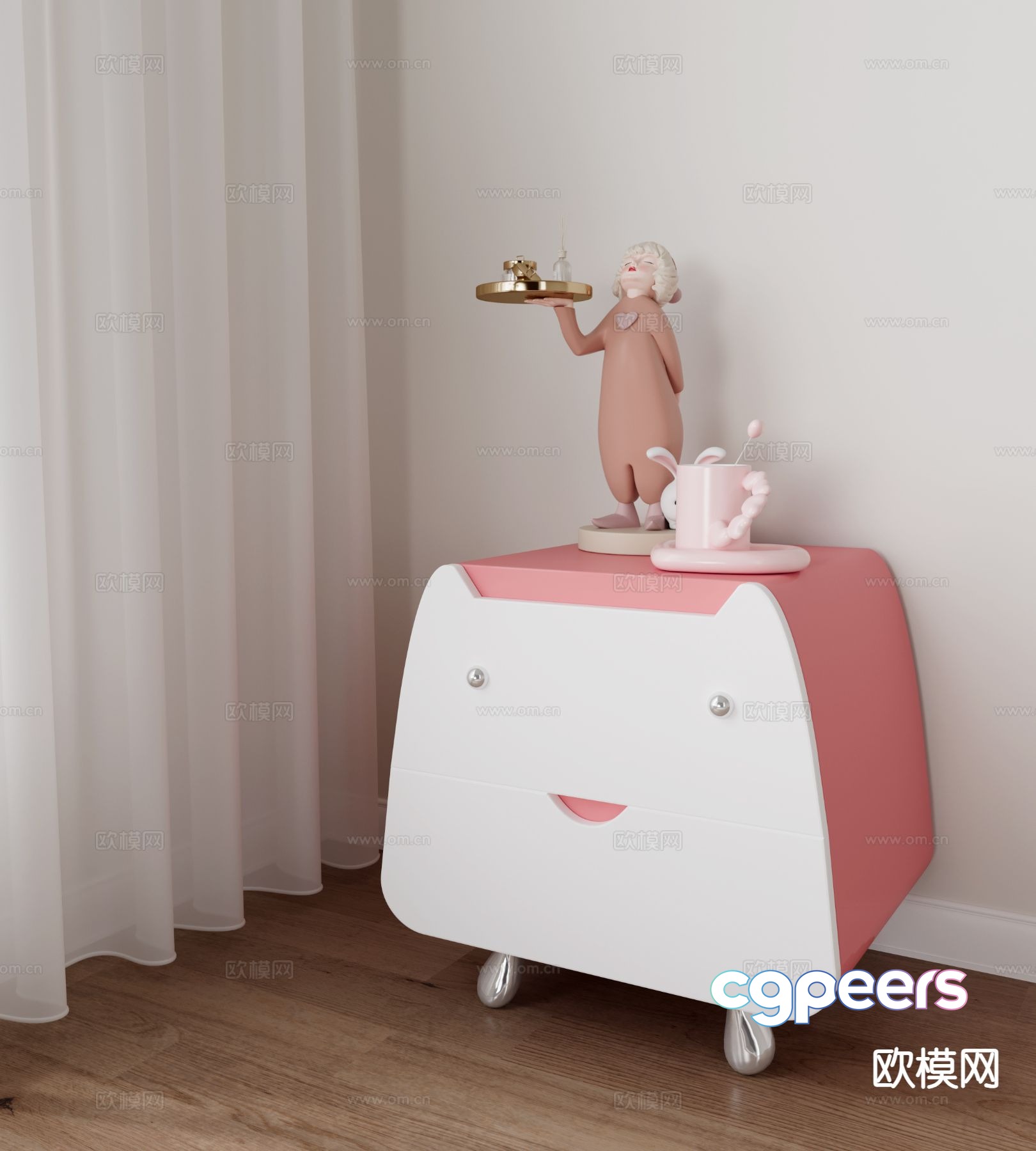 Children’s bedside table 3d model Children’s bedside table 3d model