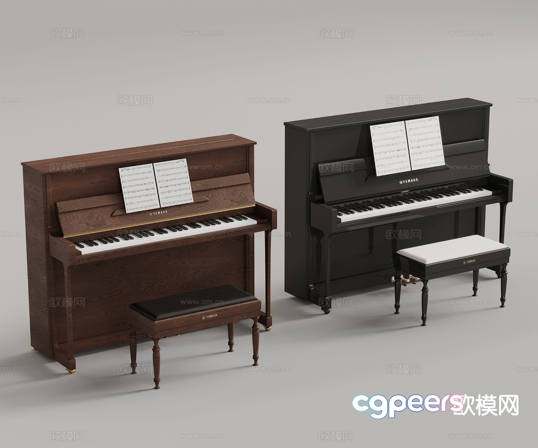 Retro piano 3d model Retro piano 3d model