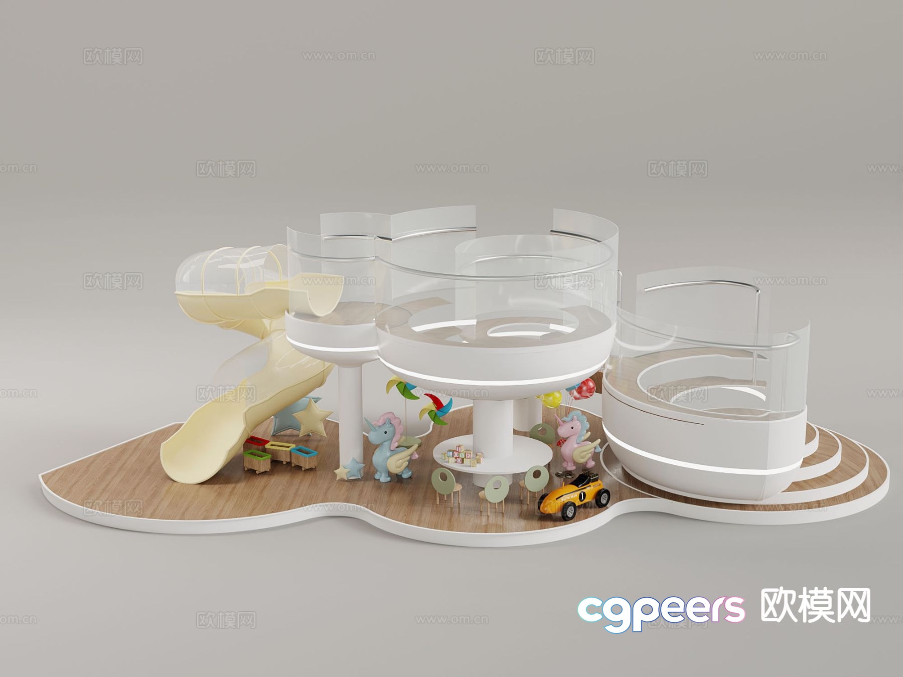 Modern children's slide children's toys slide 3d model Modern children's slide children's toys slide 3d model