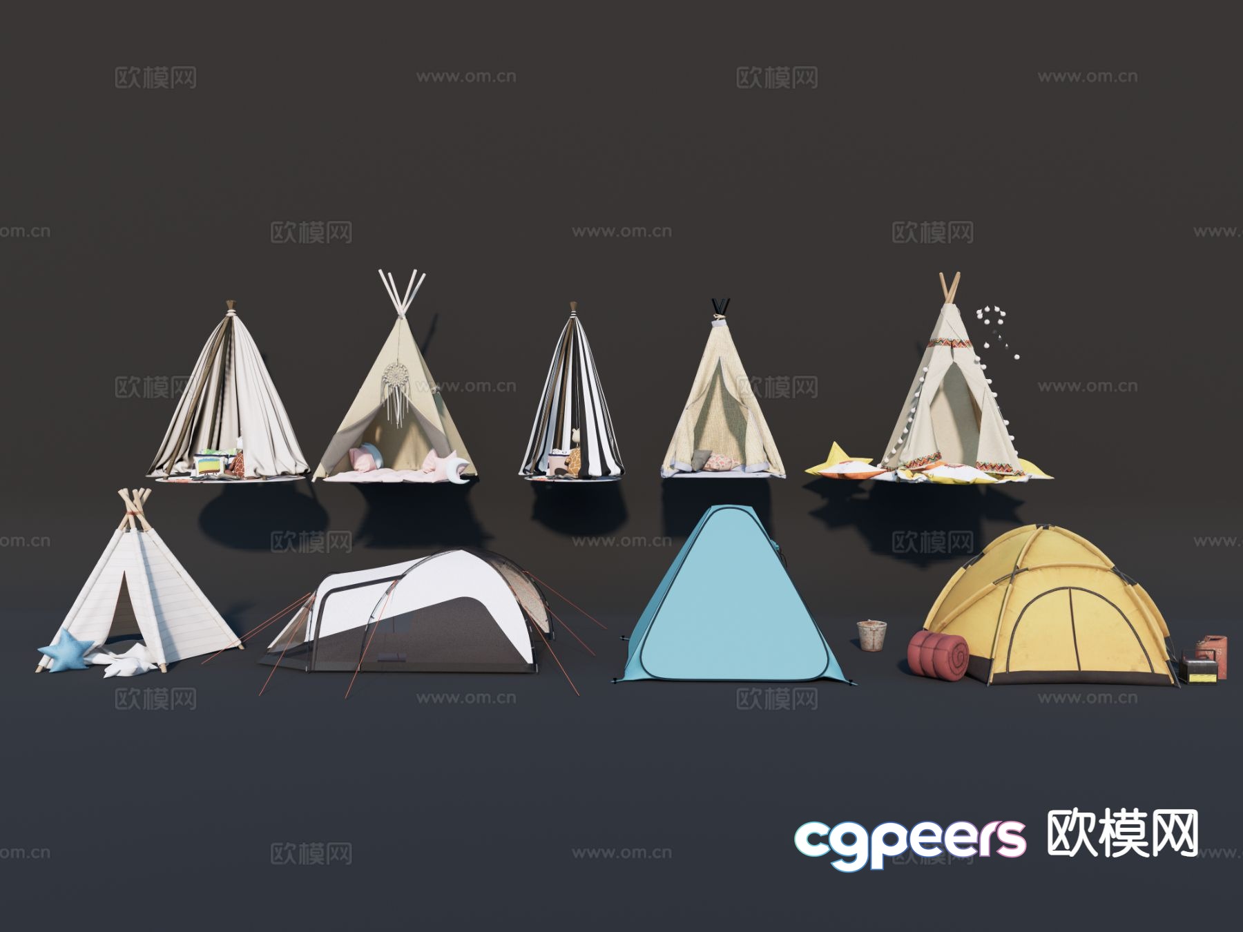 Modern camping tent 3d model Modern camping tent 3d model