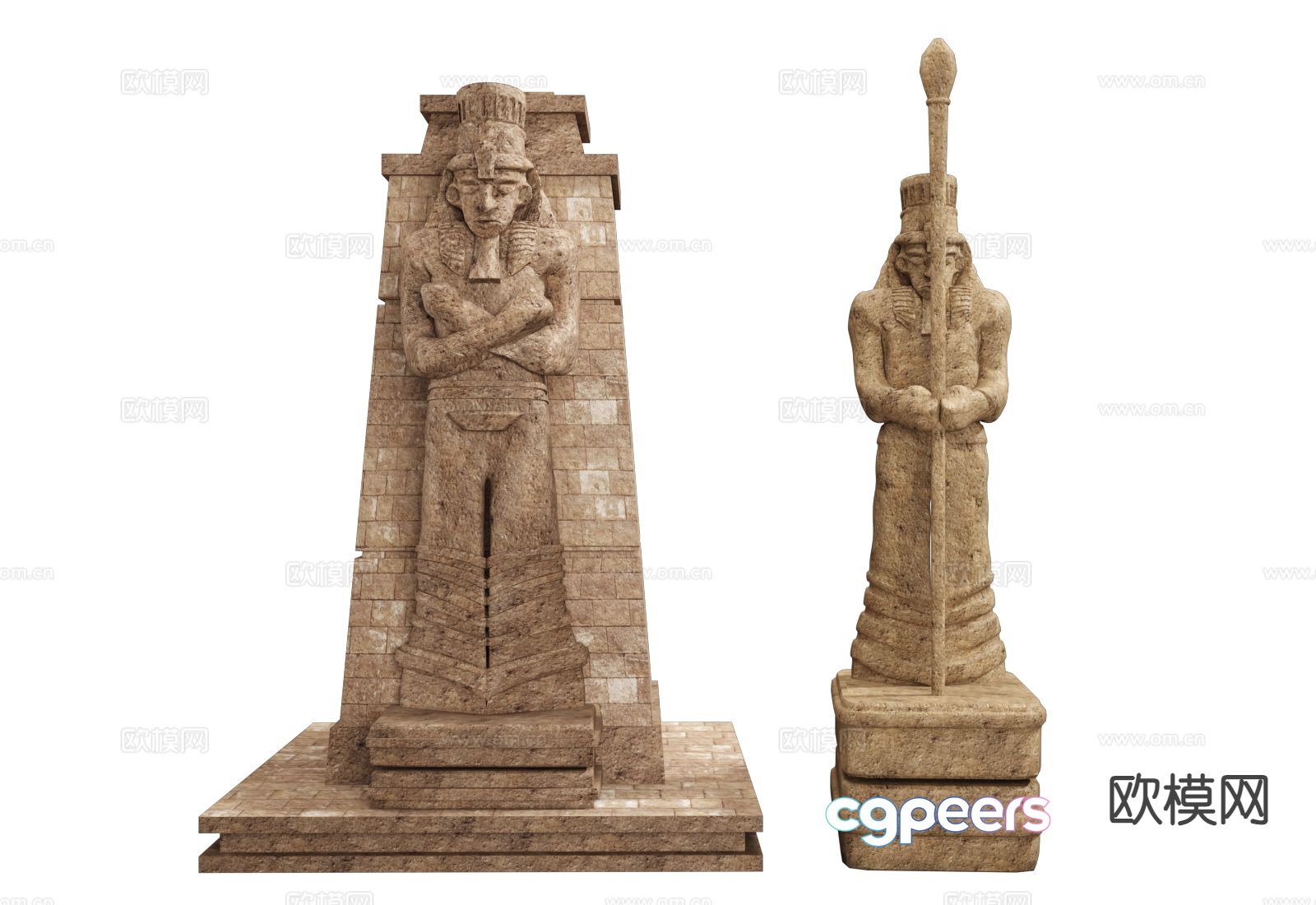 pharaoh statue ancient egyptian sculpture landscape sculpture 3d model pharaoh statue ancient egyptian sculpture landscape sculpture 3d model