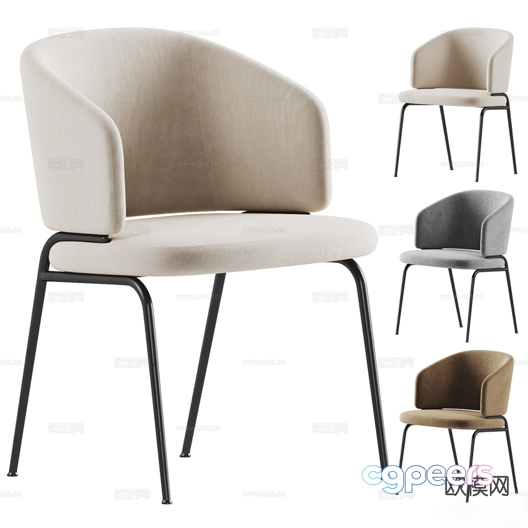 Modern dining chair single chair 3d model Modern dining chair single chair 3d model