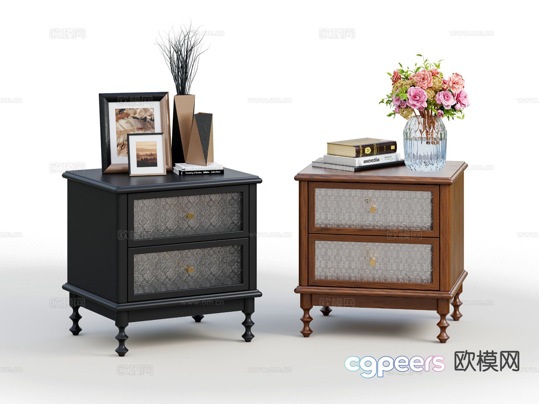 American bedside table 3d model American bedside table 3d model