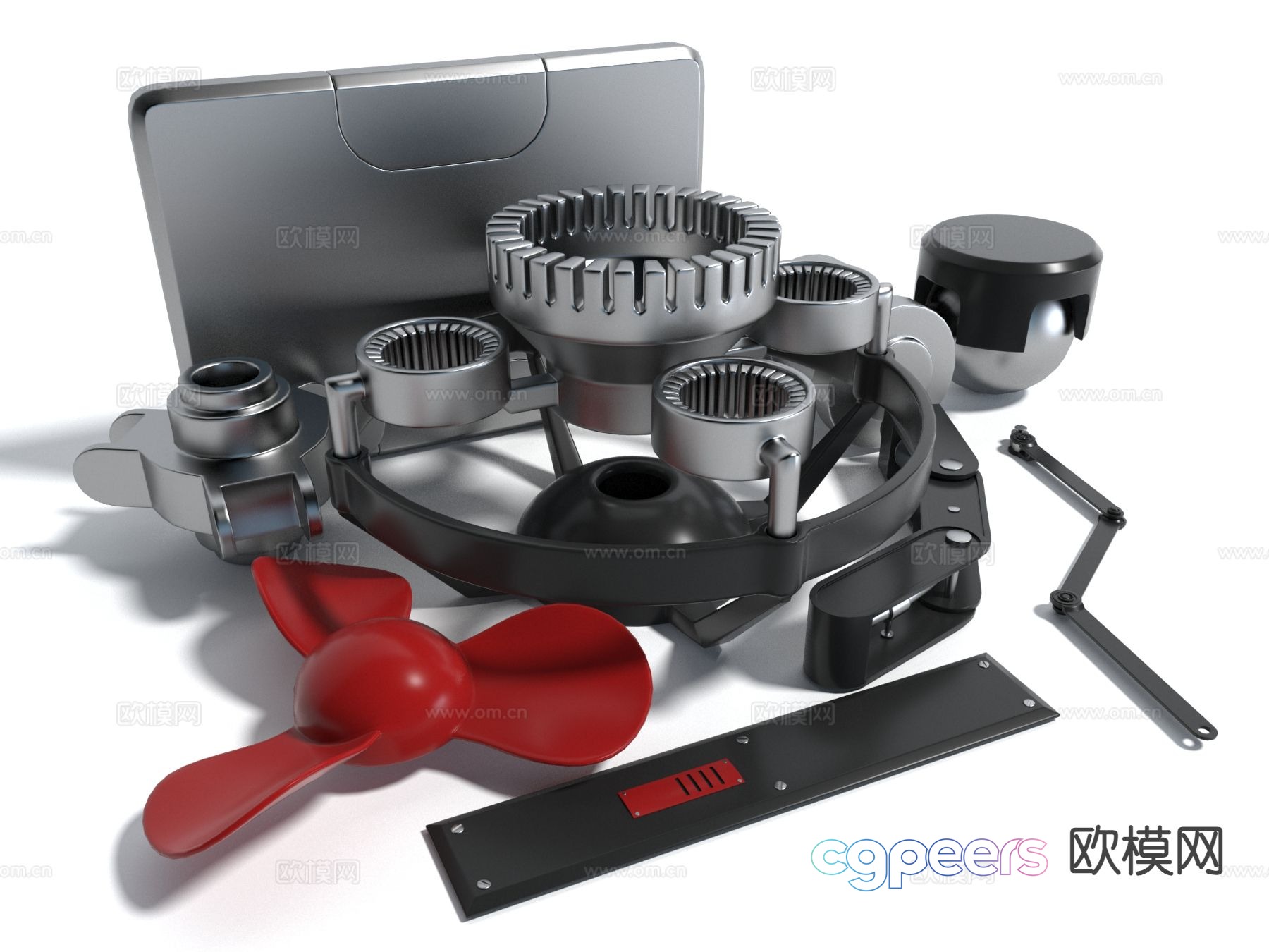 Modern mechanical parts 3d model Modern mechanical parts 3d model