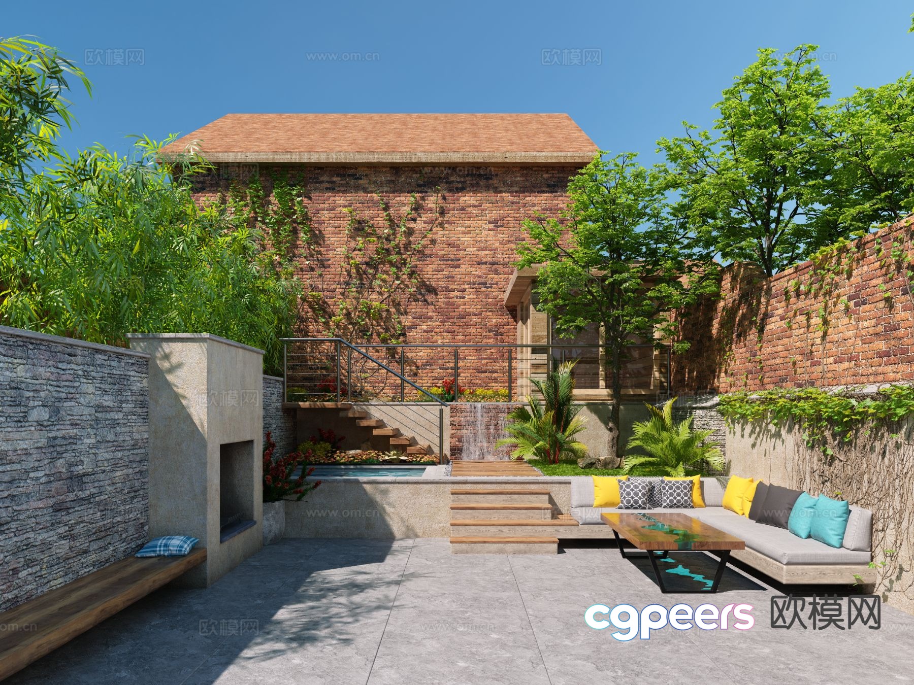Modern courtyard landscape courtyard 3d model Modern courtyard landscape courtyard 3d model