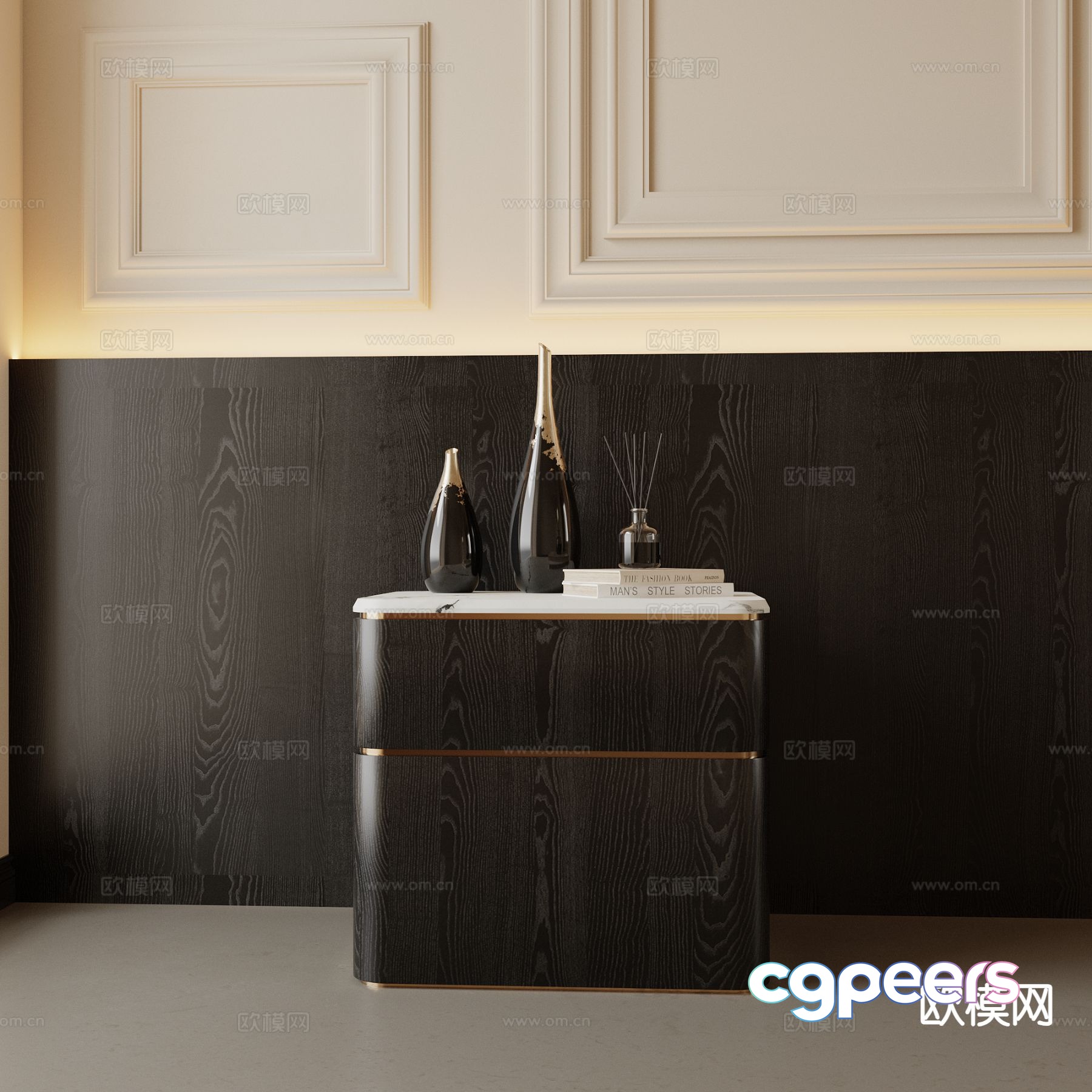 Modern bedside table 3d model Modern bedside table 3d model