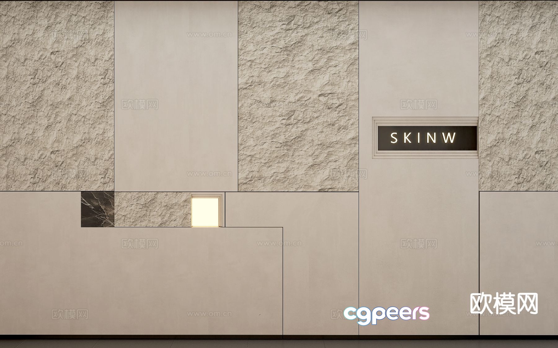 Modern background wall Image wall Stone background wall 3d model Modern background wall Image wall Stone background wall 3d model