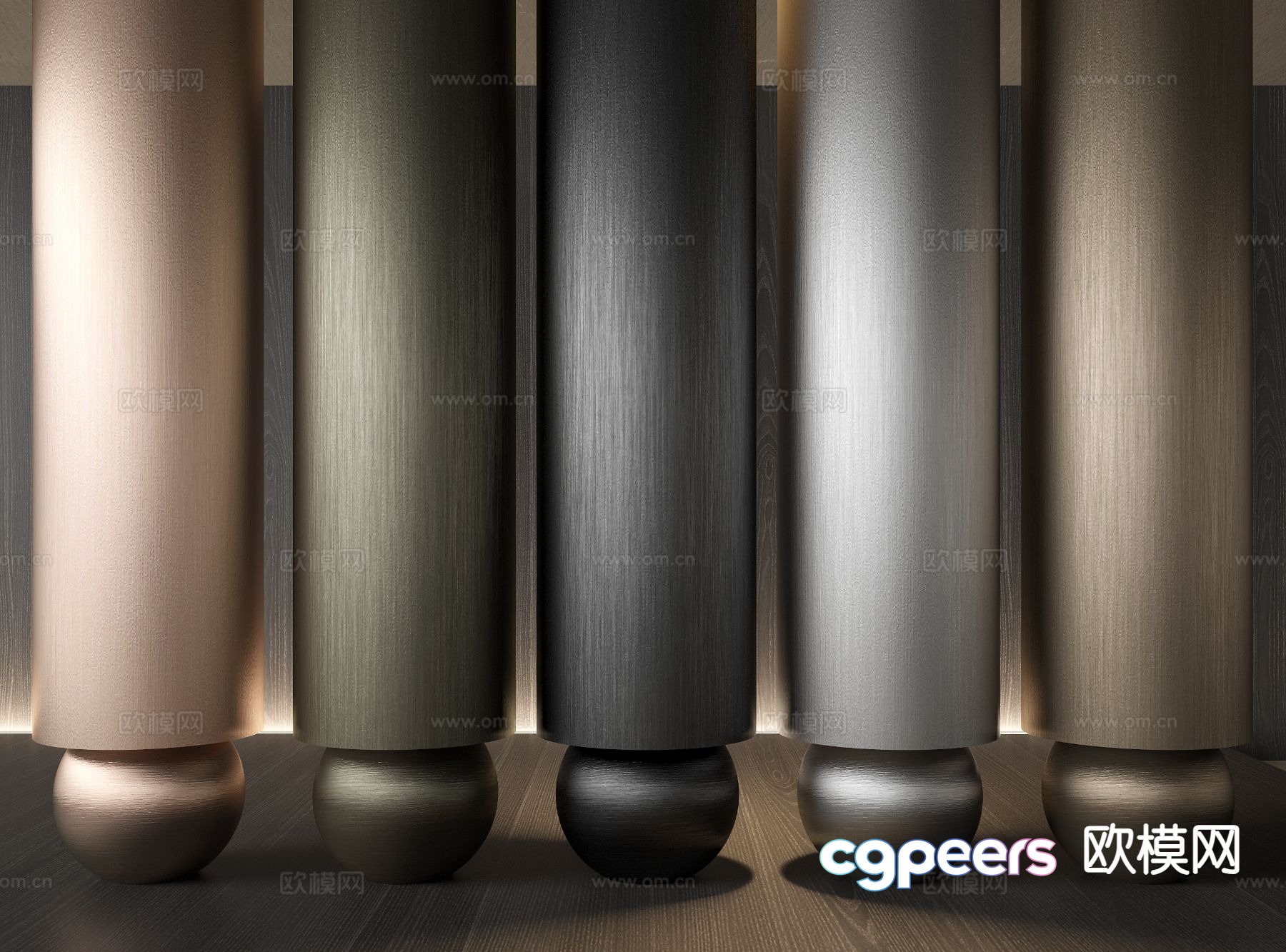 Modern brushed stainless steel 3d model Modern brushed stainless steel 3d model