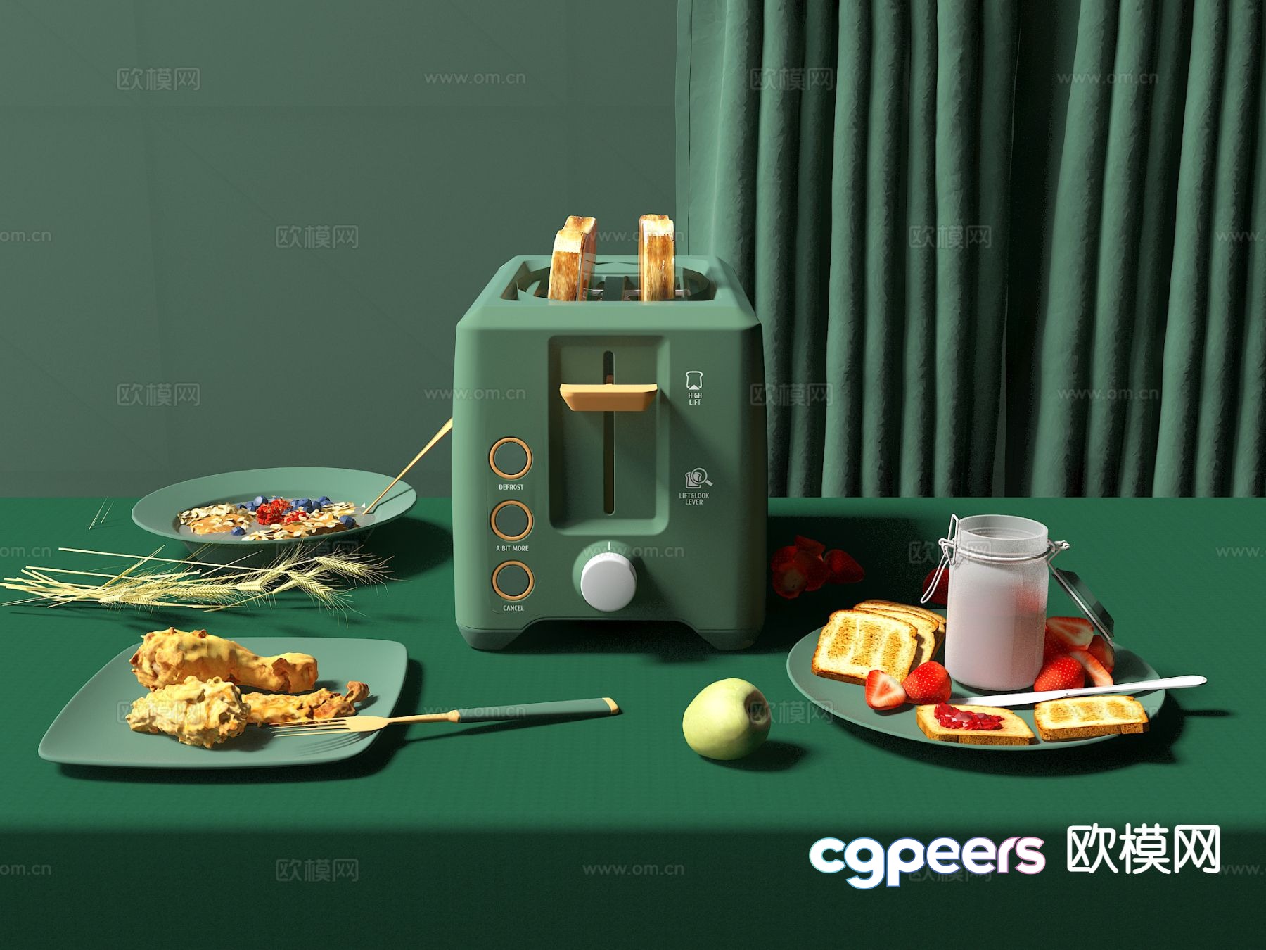 breakfast machine bread machine kitchen appliance food 3d model breakfast machine bread machine kitchen appliance food 3d model