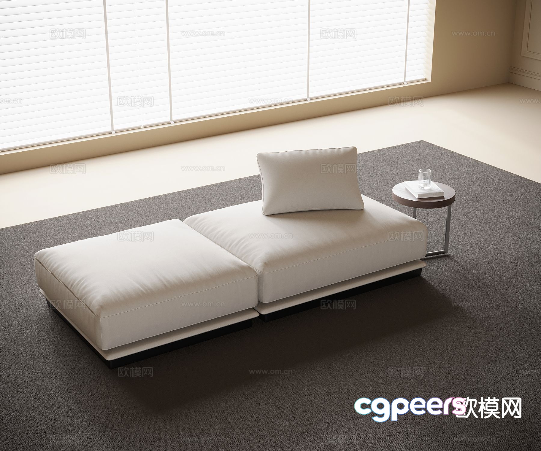 Modern chaise longue bed end stool sofa stool 3d model Modern chaise longue bed end stool sofa stool 3d model
