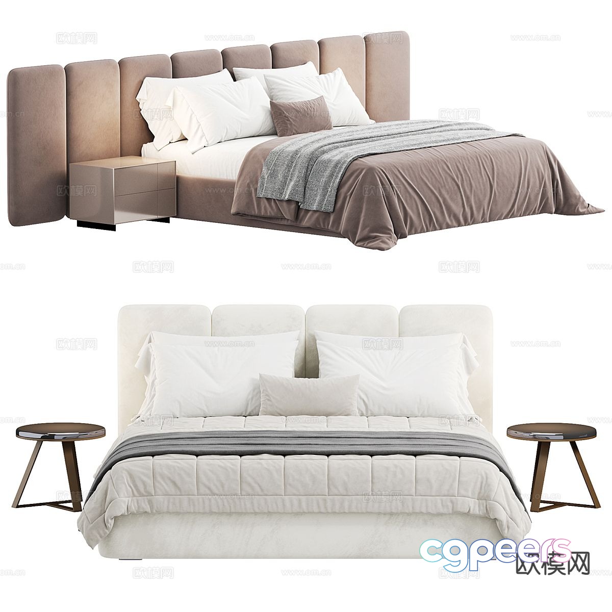 Modern double bed 3d model Modern double bed 3d model