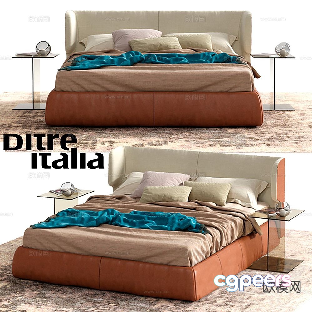Italian double bed 3d model Italian double bed 3d model