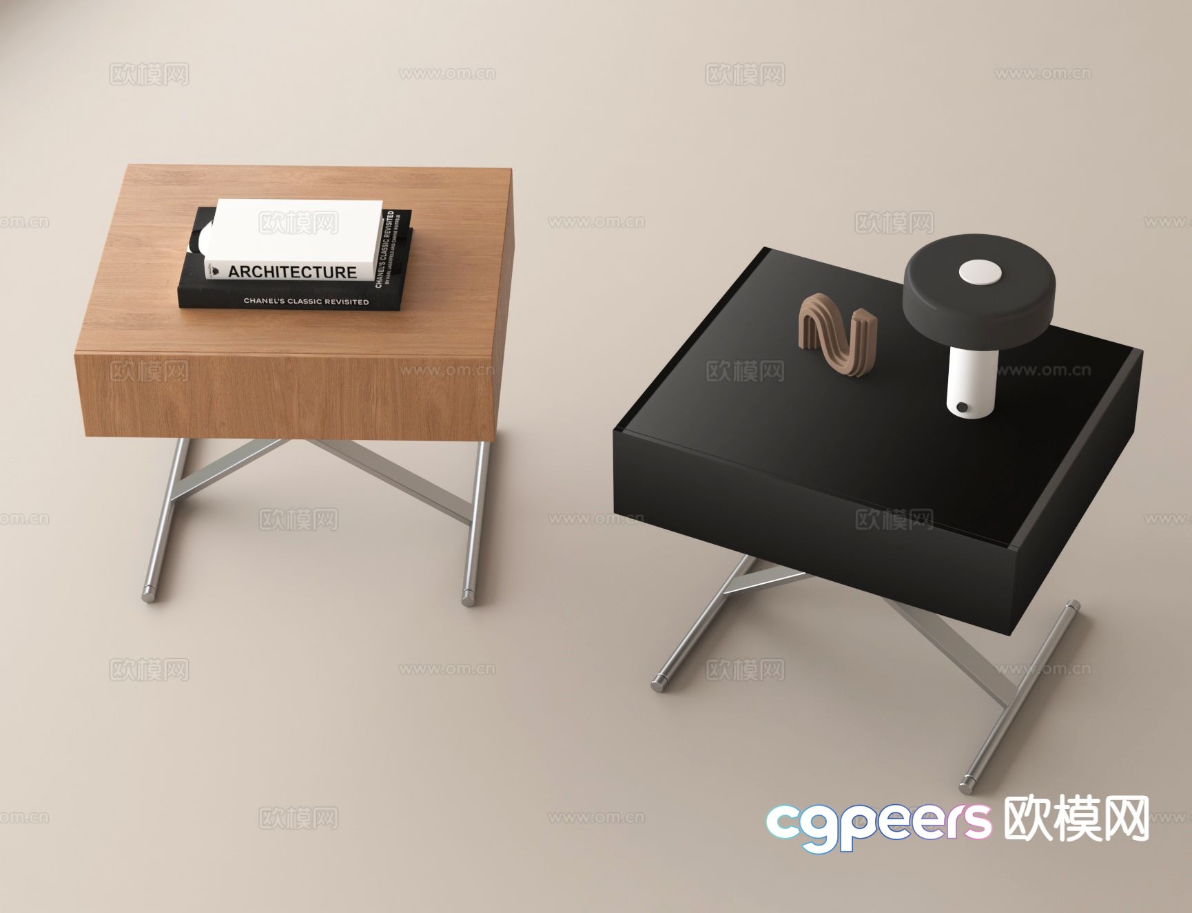 Modern bedside table 3d model Modern bedside table 3d model