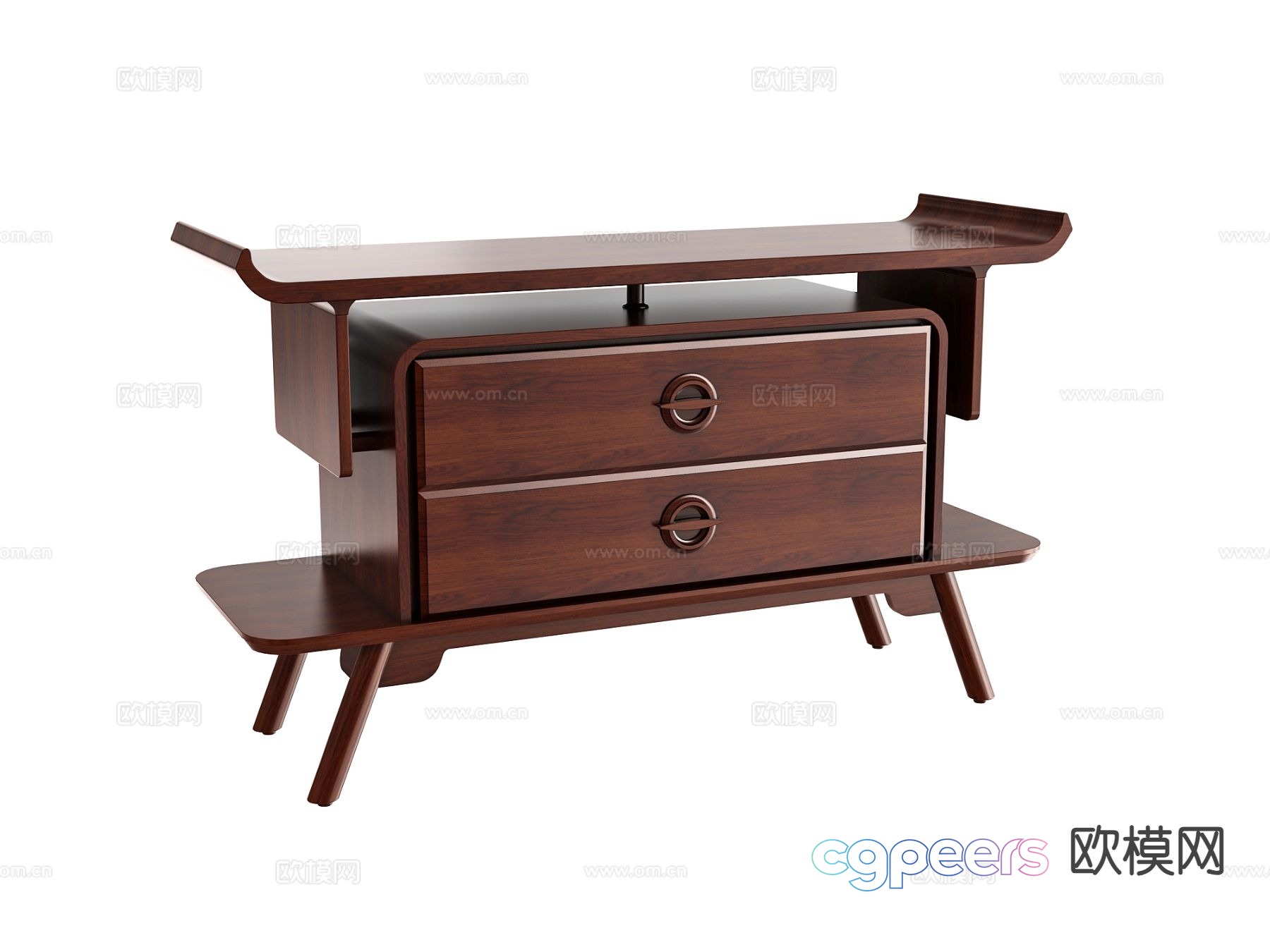 New Chinese style bedside table 3d model New Chinese style bedside table 3d model