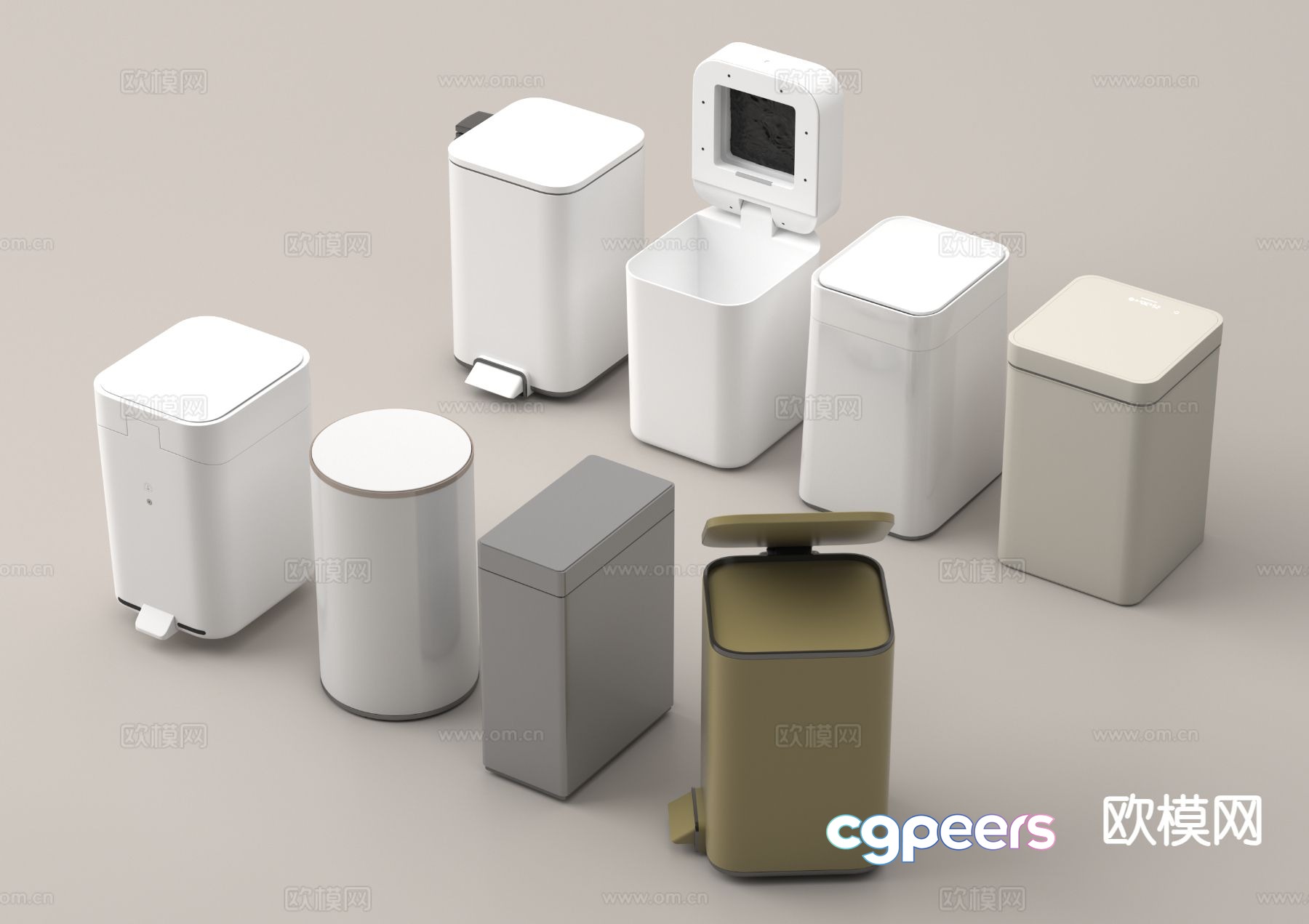 Public trash can Trash can 3d model
