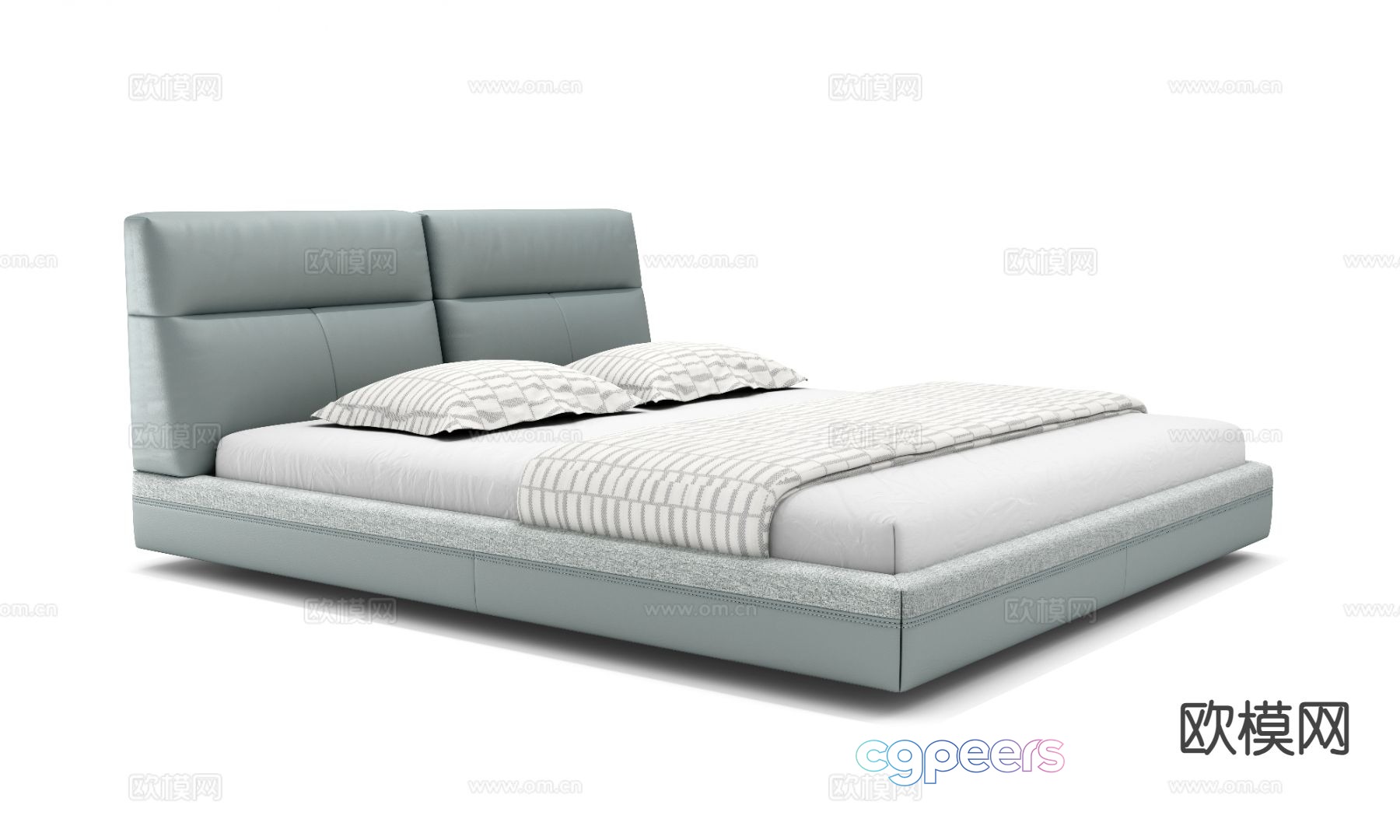Modern double bed 3d model Modern double bed 3d model