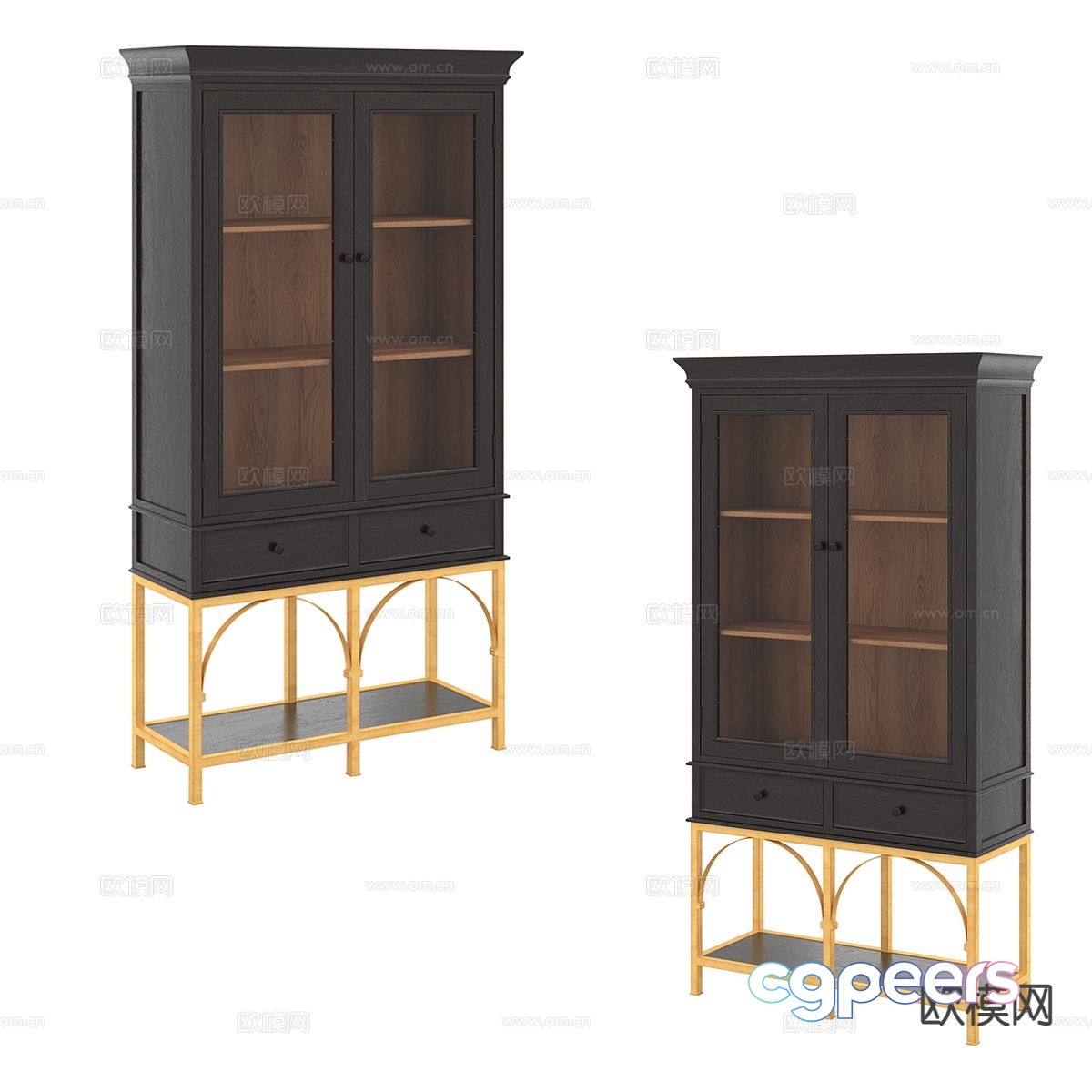 Nordic bookcase high cabinet 3d model Nordic bookcase high cabinet 3d model