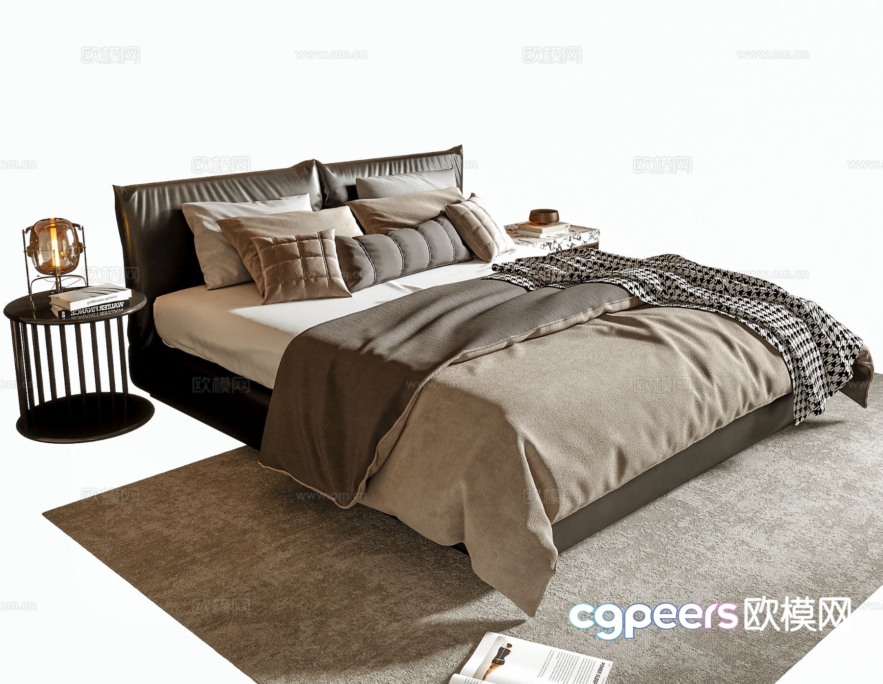Modern double bed 3d model Modern double bed 3d model
