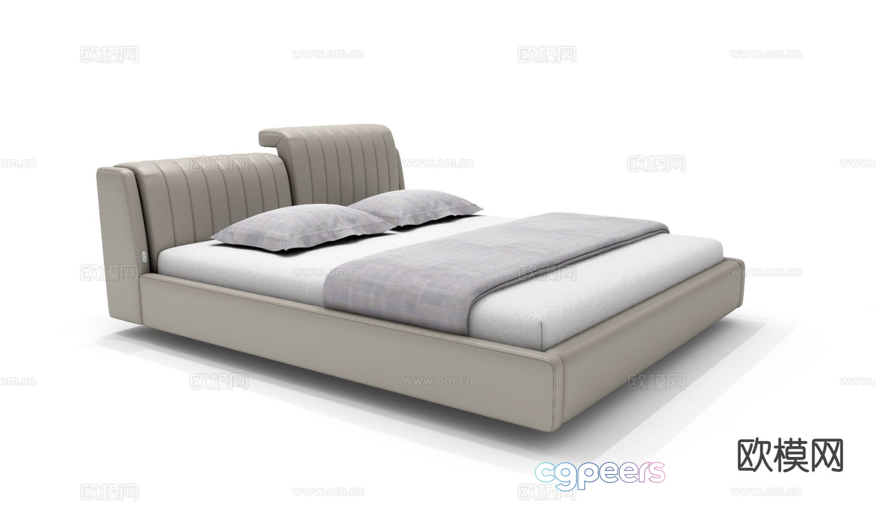 Modern double bed 3d model Modern double bed 3d model