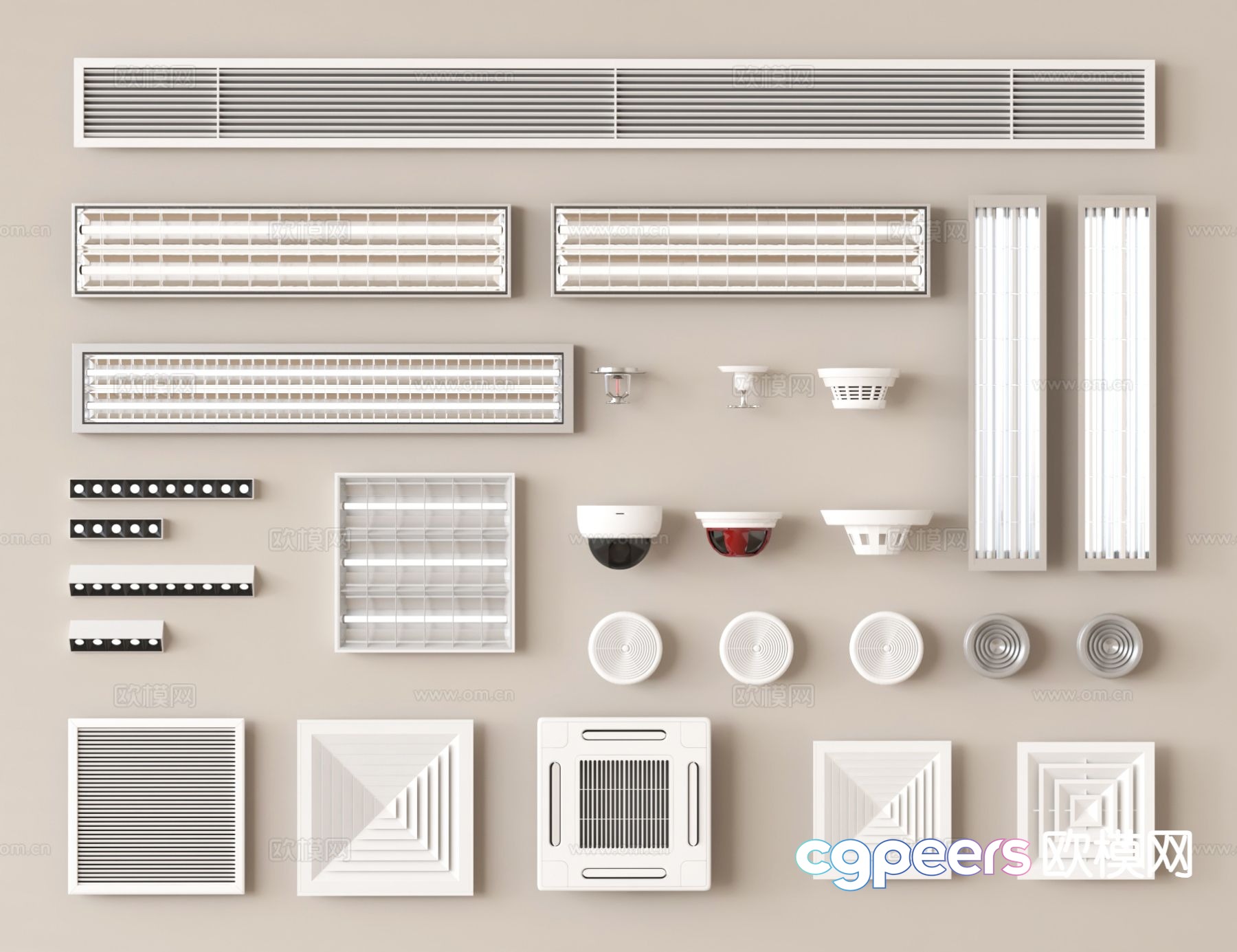 Grille lamp lamp air conditioning outlet 3d model Grille lamp lamp air conditioning outlet 3d model