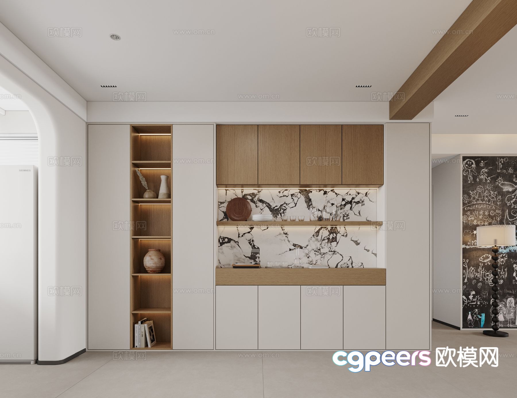 Modern wine cabinet sideboard 3d model Modern wine cabinet sideboard 3d model