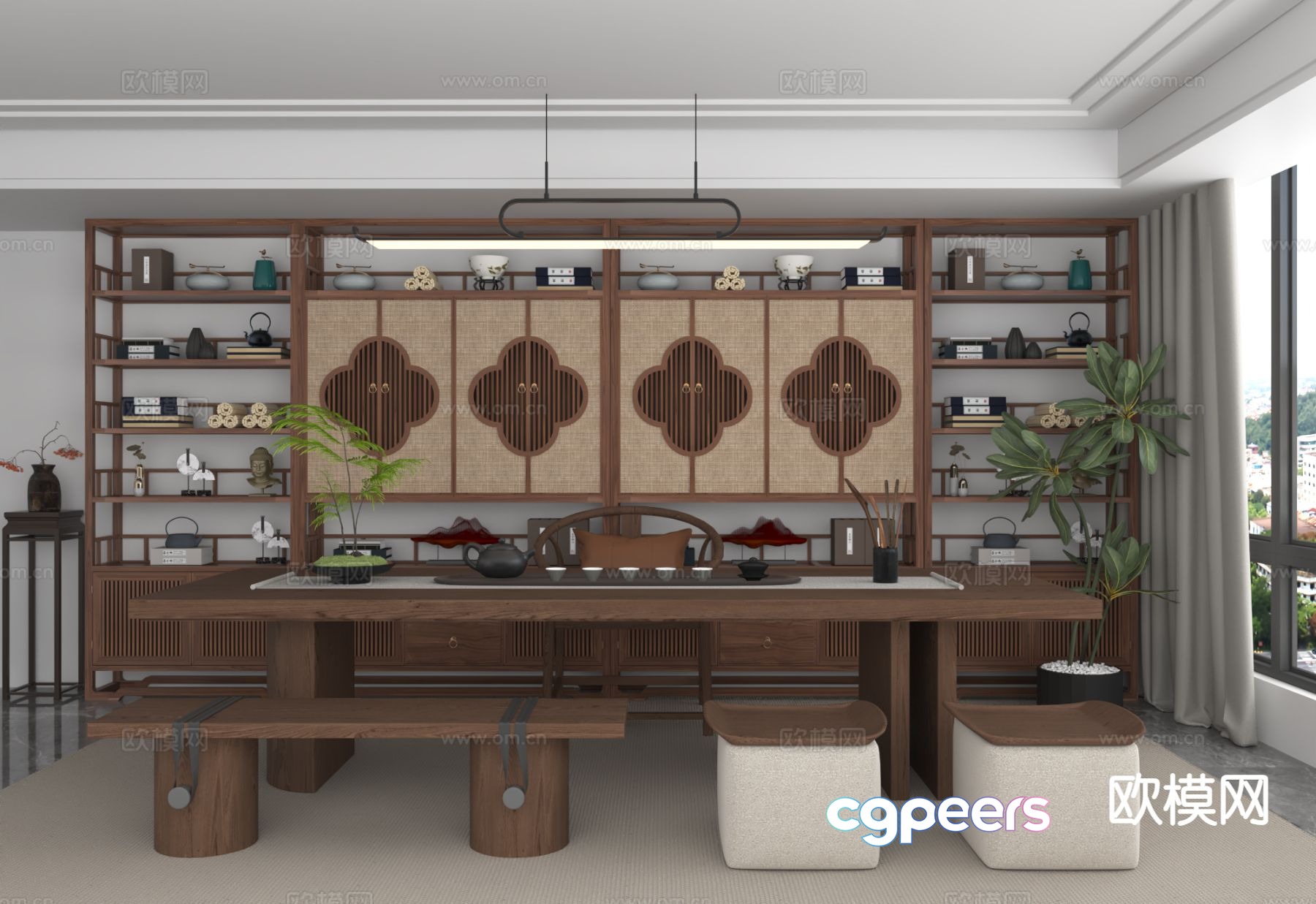 New Chinese tea room 3d model New Chinese tea room 3d model